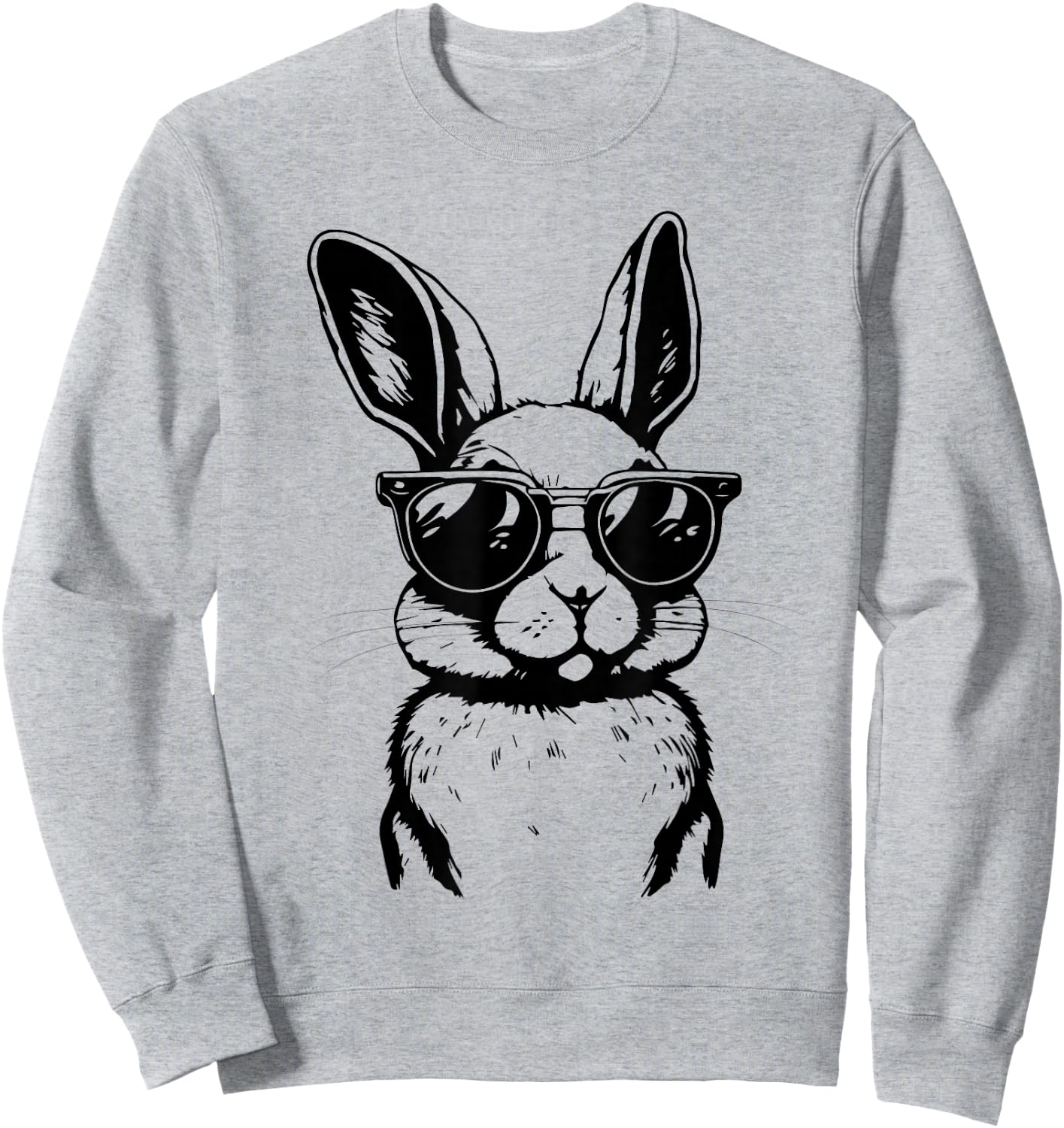 Bunny Face with Sunglasses for Boys Men Kids Easter Day Small Sweatshirt - Sweatshirt | Ash
