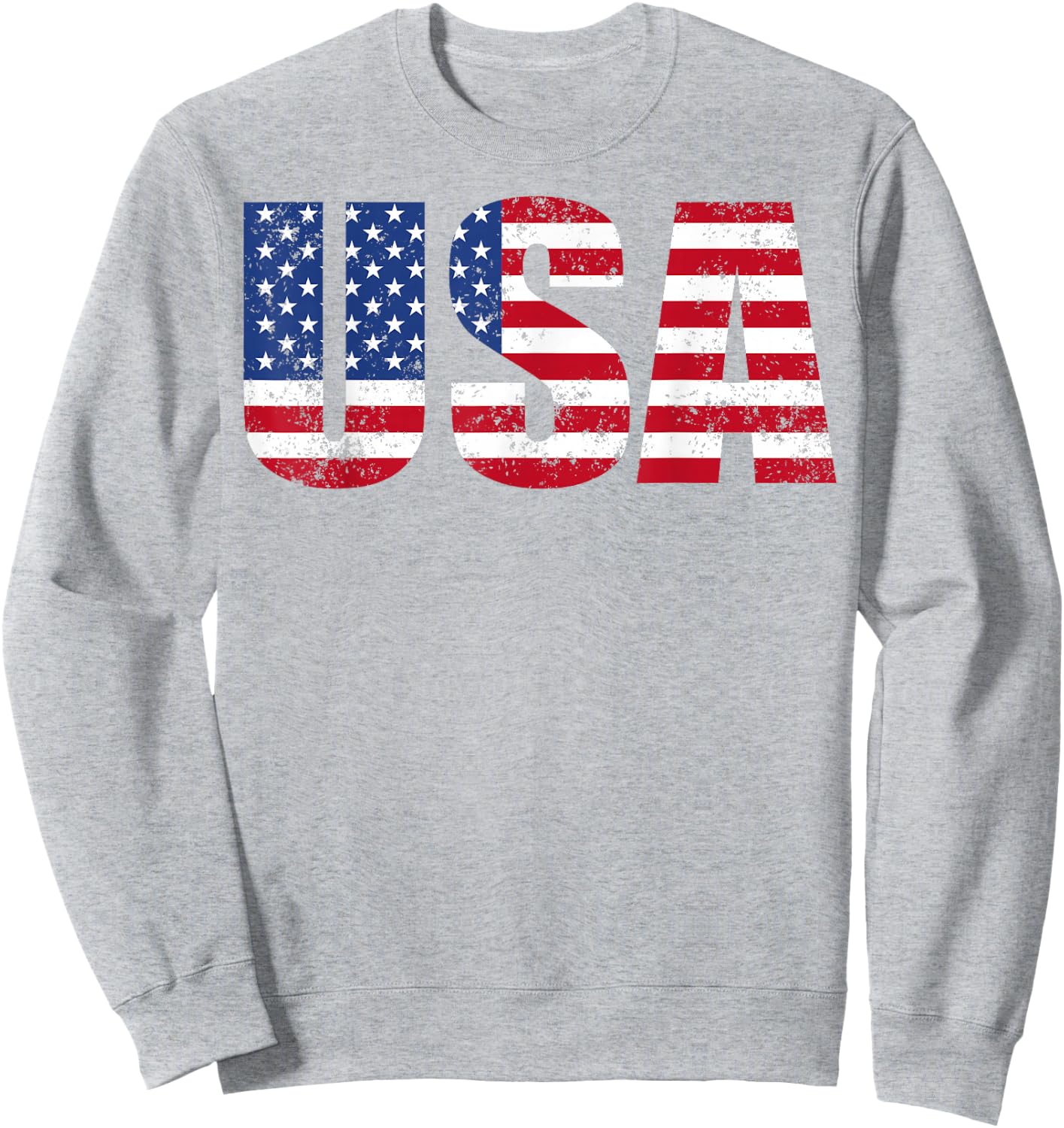 USA Patriotic American Flag Women Kids Boys Girls US Sweatshirt - Sweatshirt | Ash