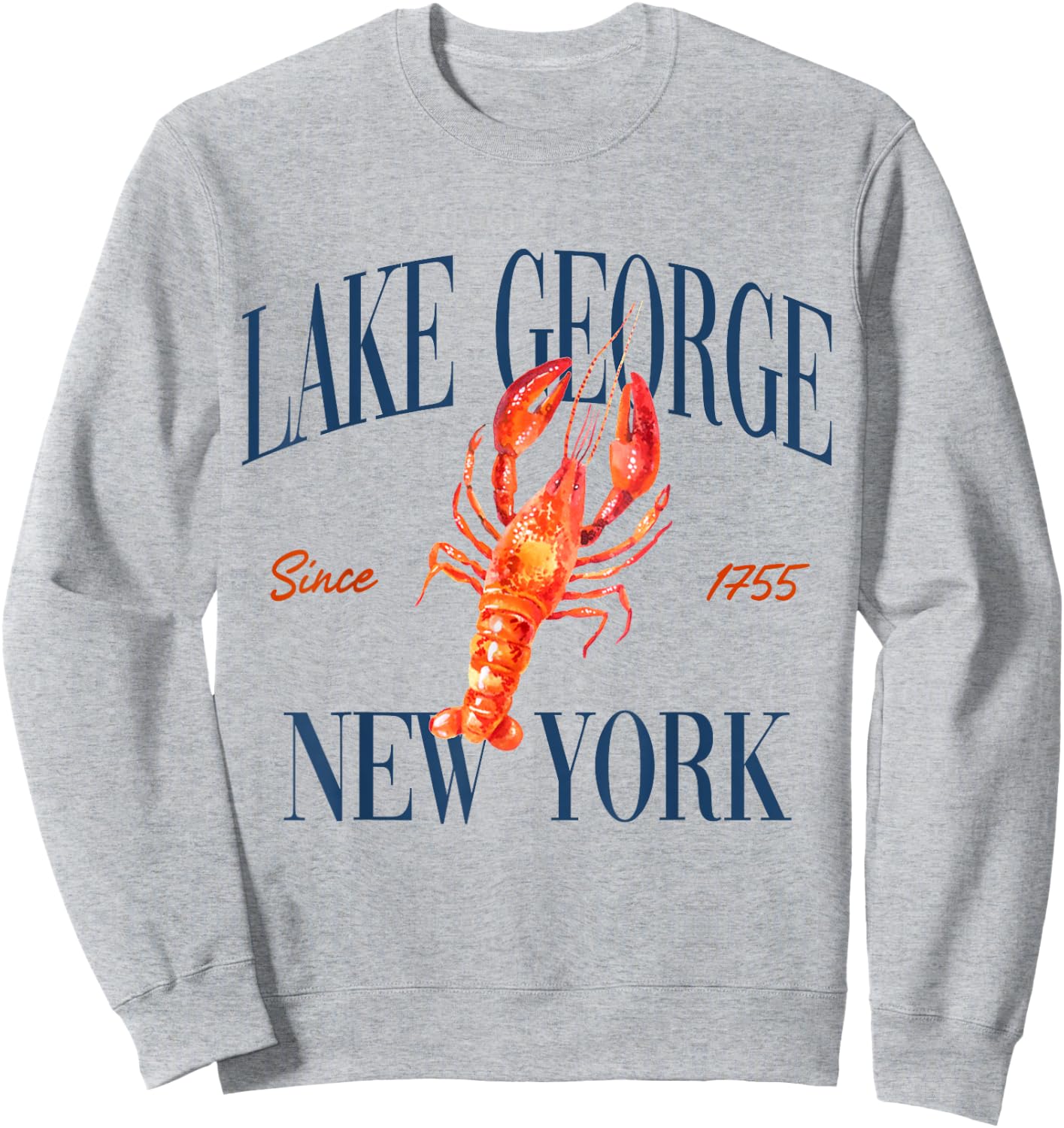 Lake George New York Est. 1755 - Old Money, Aesthetic Sweatshirt - Sweatshirt | Ash