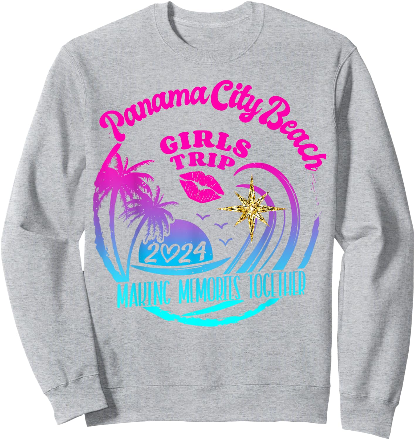 Girls Trip Panama City Beach 2024 Weekend Birthday Squad Sweatshirt - Sweatshirt | Ash