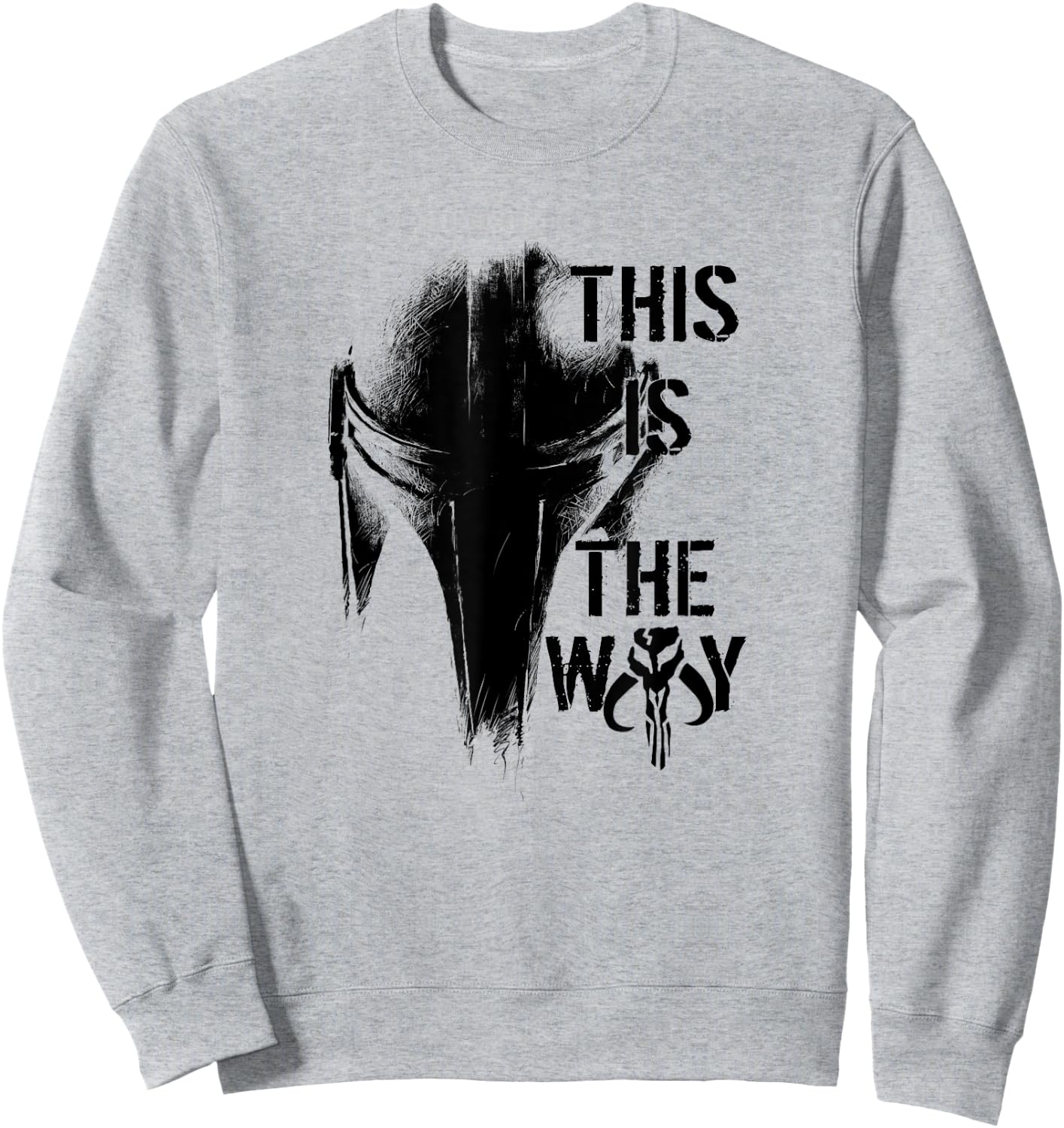 Star Wars The Mandalorian The Way Mando Helm - Weiß, Kurzarm, V-Ausschnitt, Klein, , Einfarbig, Pull-On, 1 Count, EU 38/40 Sweatshirt - Sweatshirt | Ash
