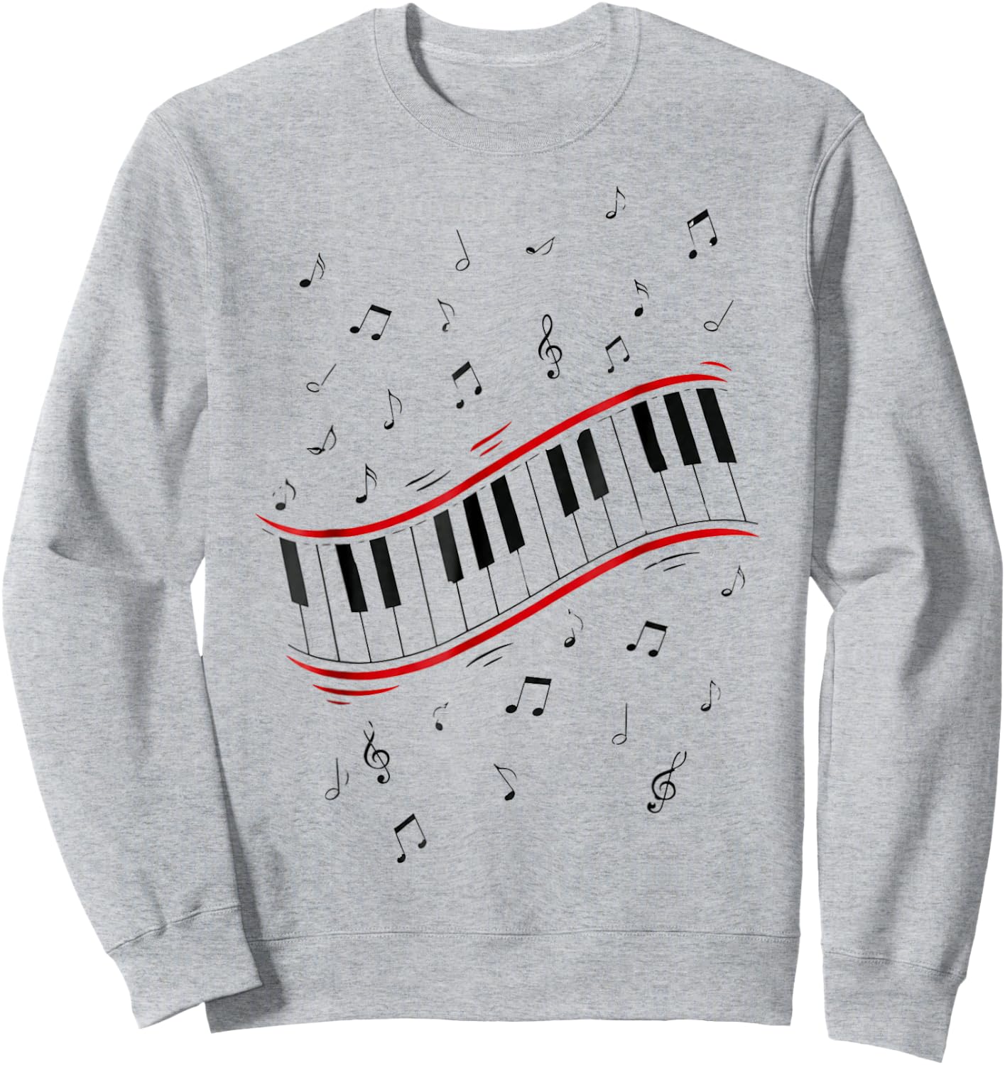 Retro Piano Keyboard Music Notes 80s Vibe Sweatshirt - Sweatshirt | Ash