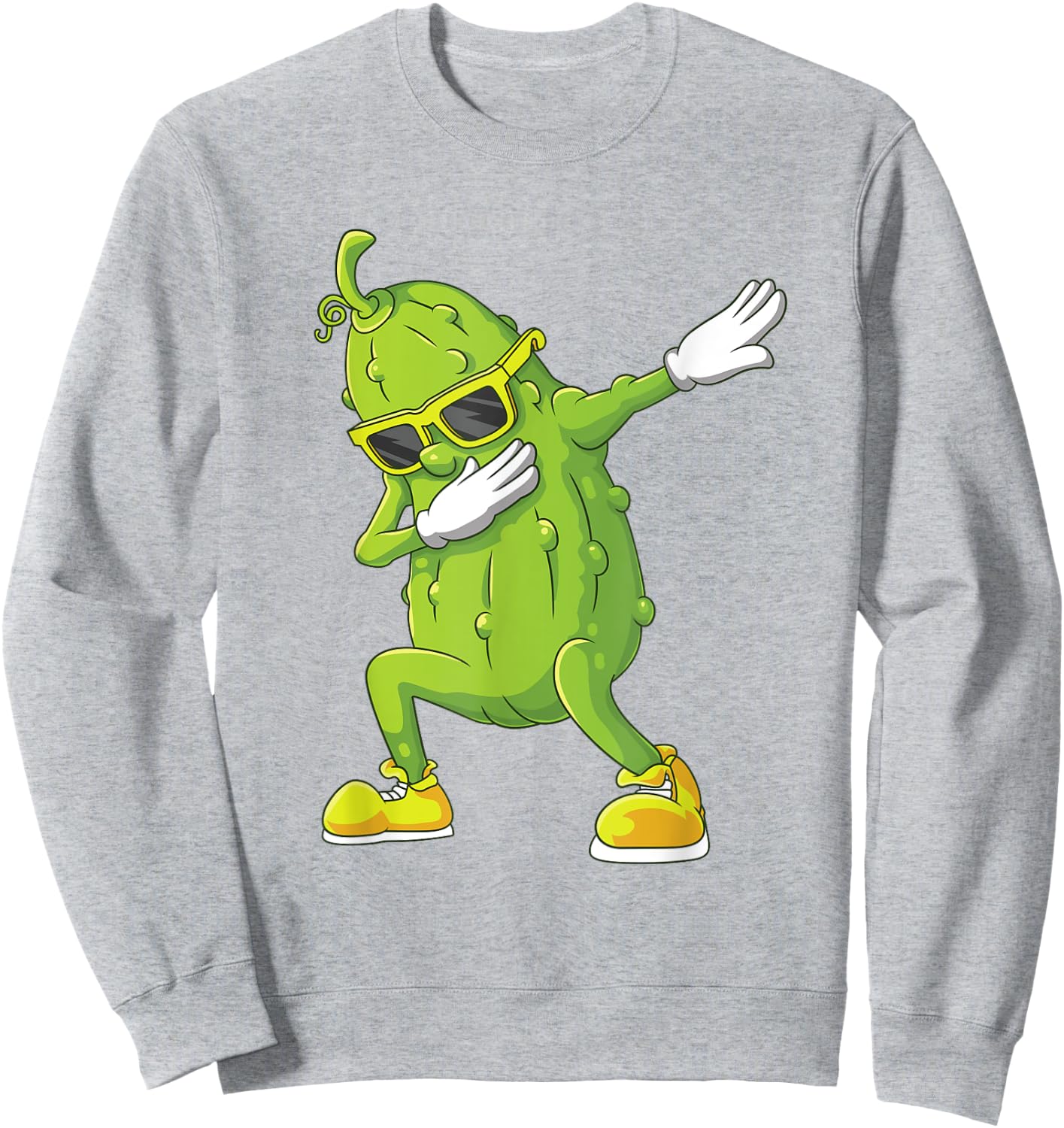 Dab Halloween Pickle Dabbing Dancing Cucumber Costume Party Sweatshirt - Sweatshirt | Ash