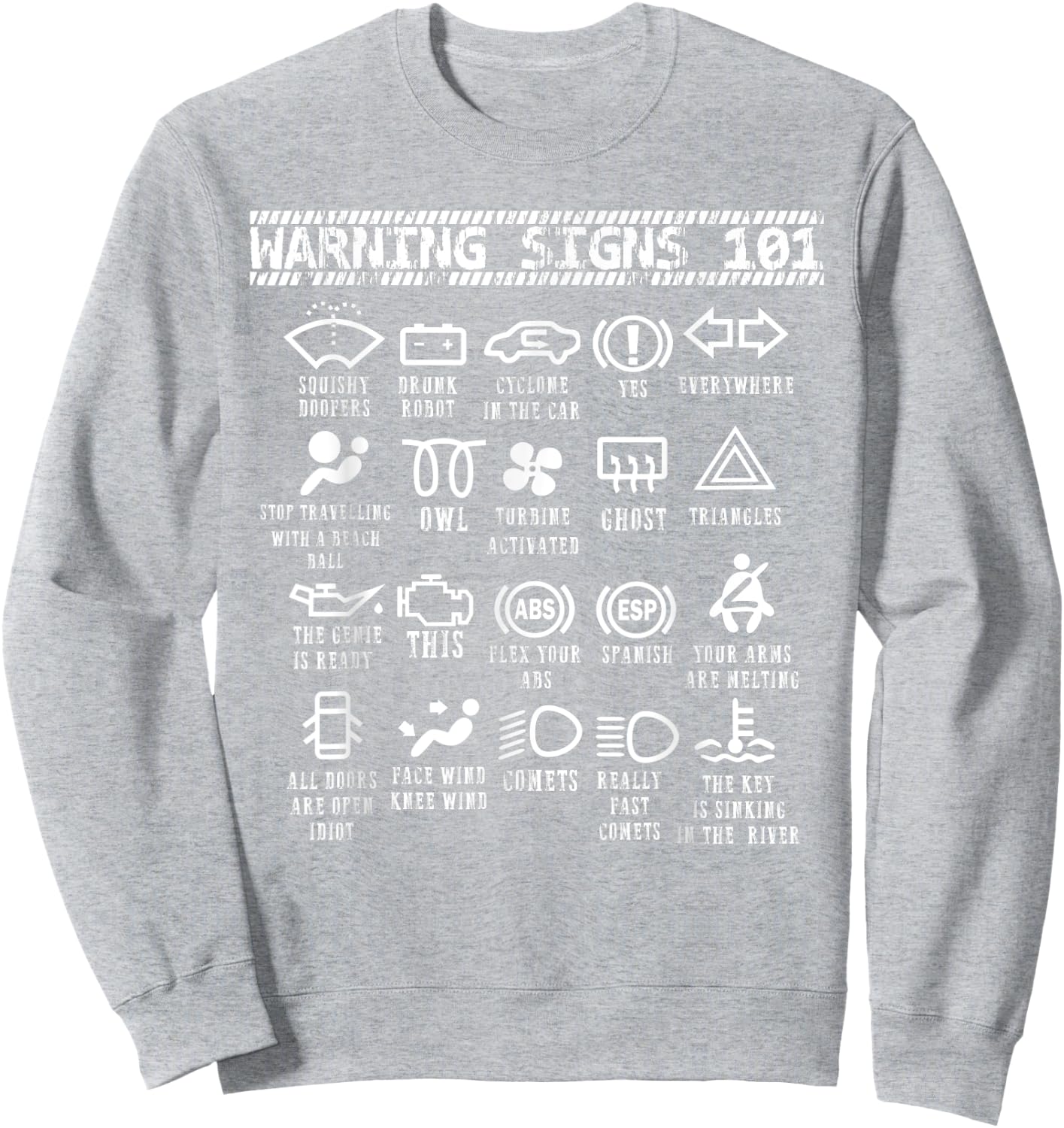 Warning Signs 101 funny car mechanic shirt women Sweatshirt - Sweatshirt | Ash