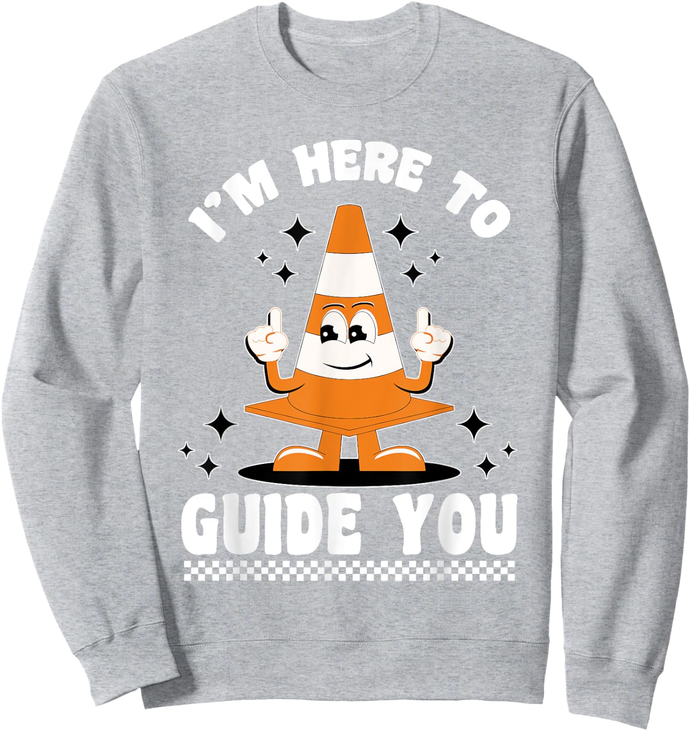 Halloween Traffic Cone Costume Safety Road Cone Sweatshirt - Sweatshirt | Ash