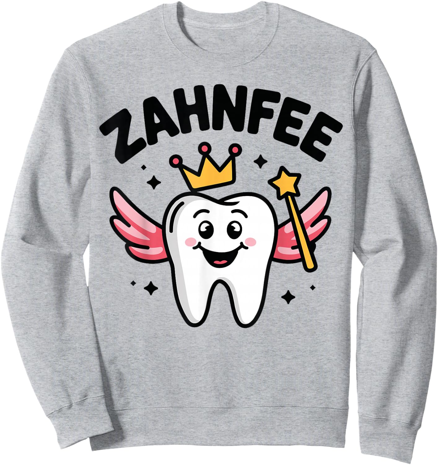 Zahnfee Shirt Damen, Weiß, Kurzarm, Small, EU 41, Cartoon, Kreuzrücken, Casual, Kostümparty Sweatshirt - Sweatshirt | Ash