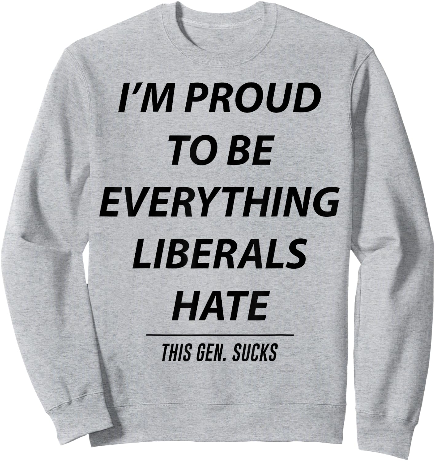 I'm Proud To Be Everything Liberals Hate This Gen Sucks Sweatshirt - Sweatshirt | Ash