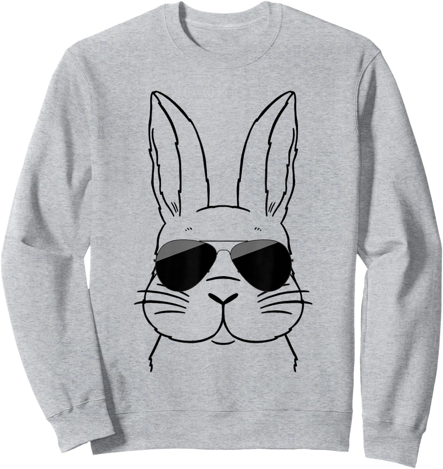 Bunny Face With Vintage Sunglasses Happy Easter Day For Boys Sweatshirt - Sweatshirt | Ash