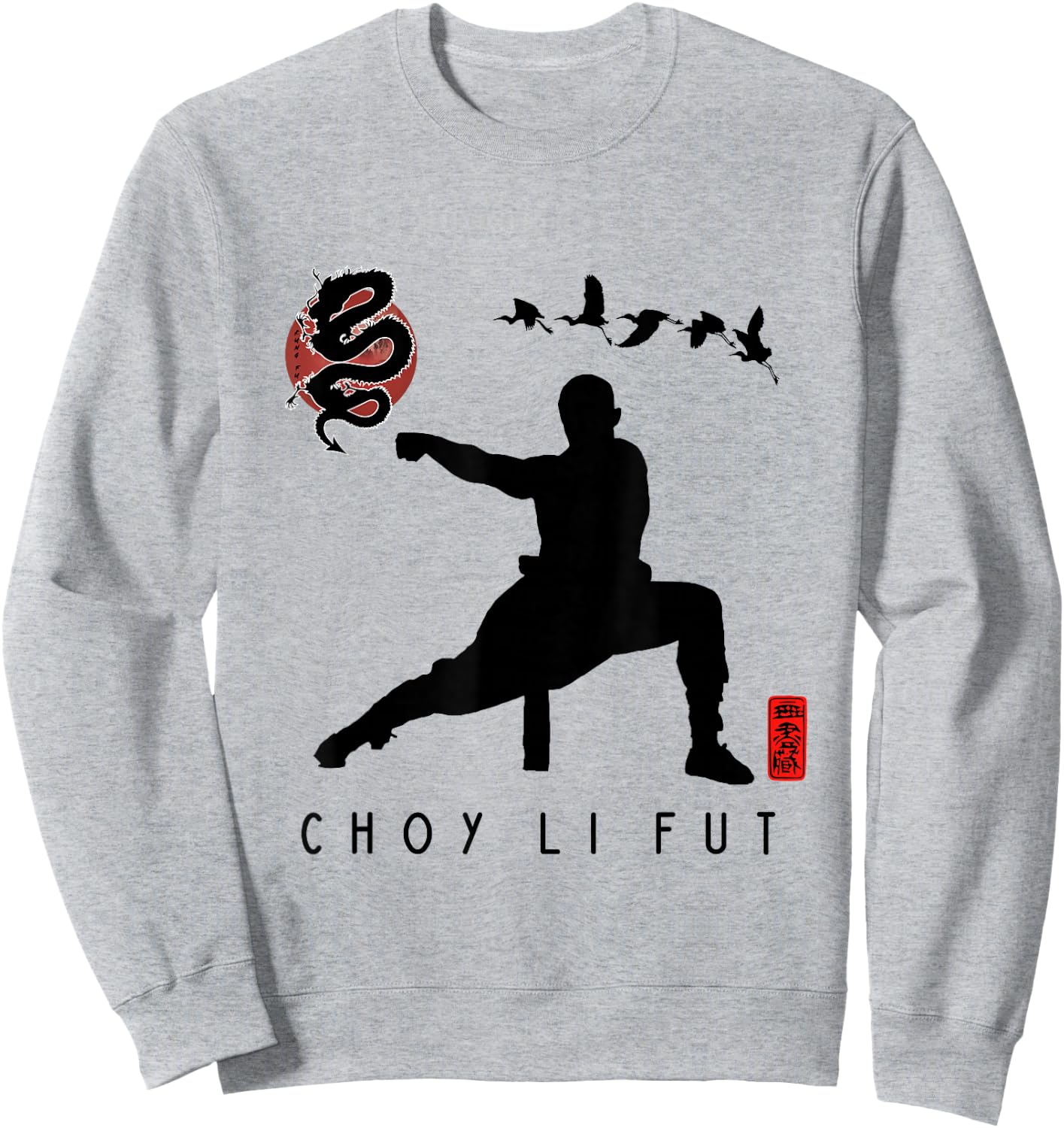 Choy Li Fut Beginner Calligraphy. Chinese Martial Art Design Sweatshirt - Sweatshirt | Ash