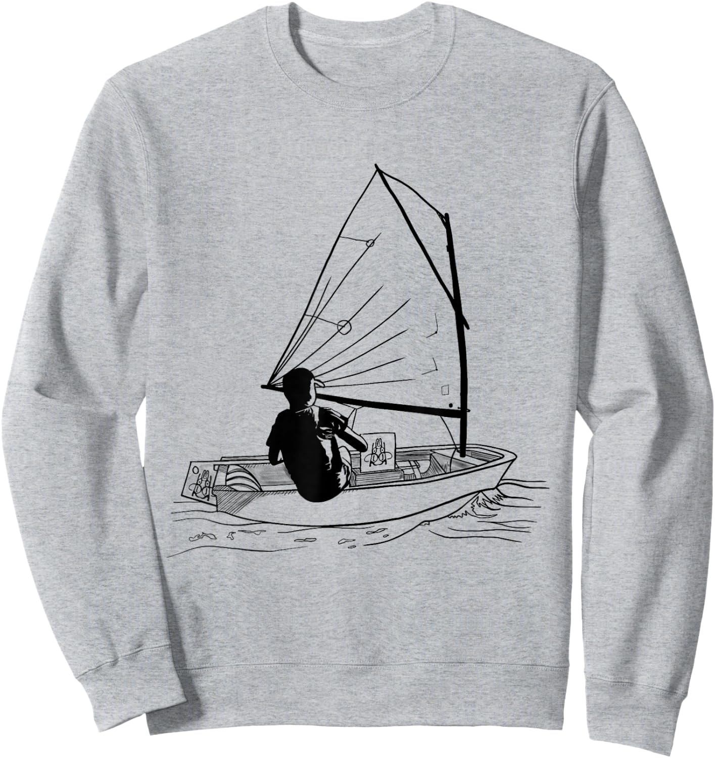 Opti Segelboot Grafik Dinghy Boot Segeln Liebhaber Sweatshirt - Sweatshirt | Ash