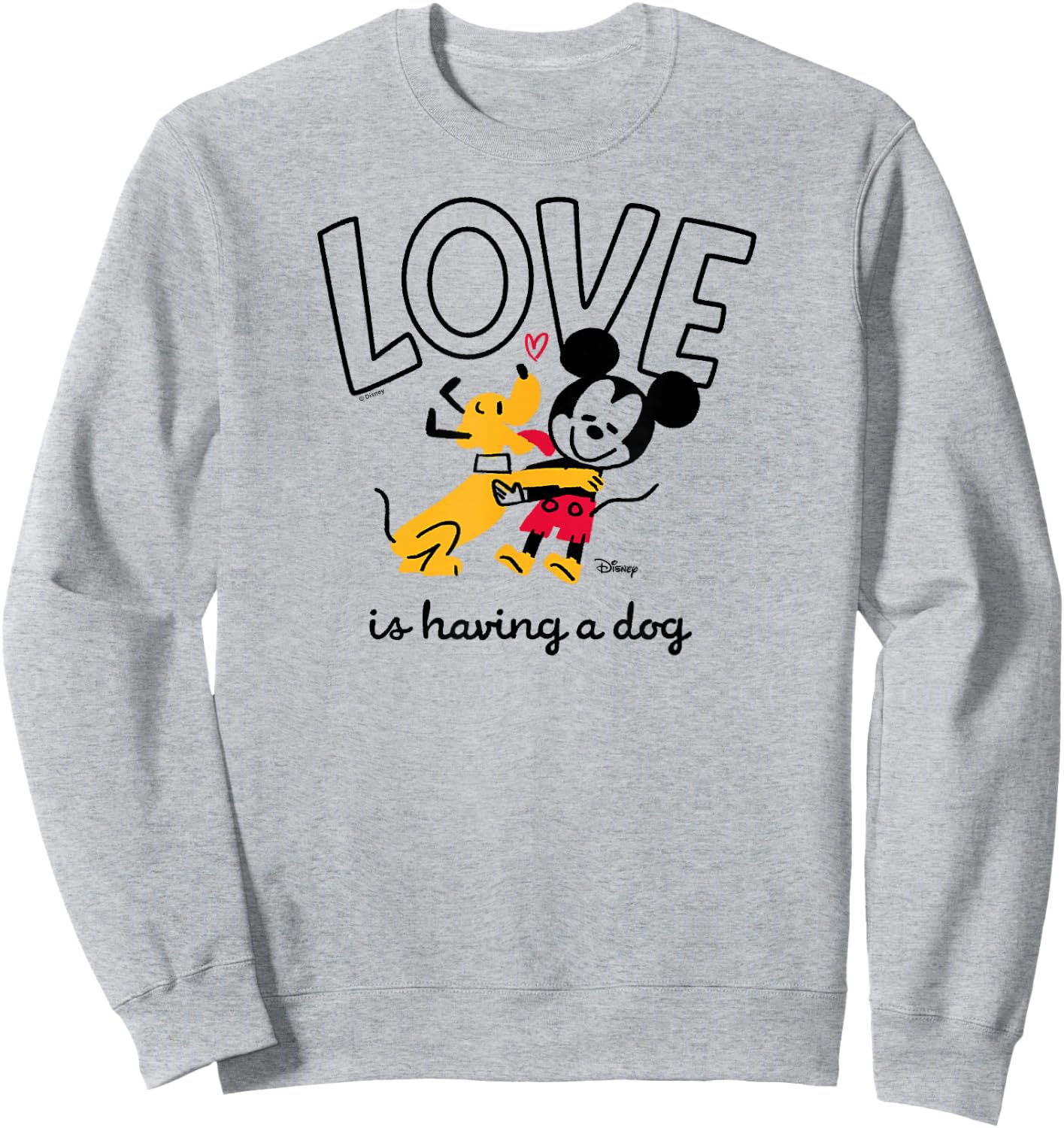 Mickey Mouse and Pluto - Love is Having a Dog Sweatshirt - Sweatshirt | Ash