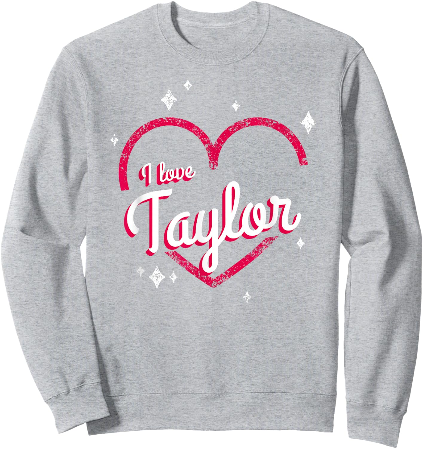 Pink Heart Graphic I Love Taylor , pink Sweatshirt - Sweatshirt | Ash