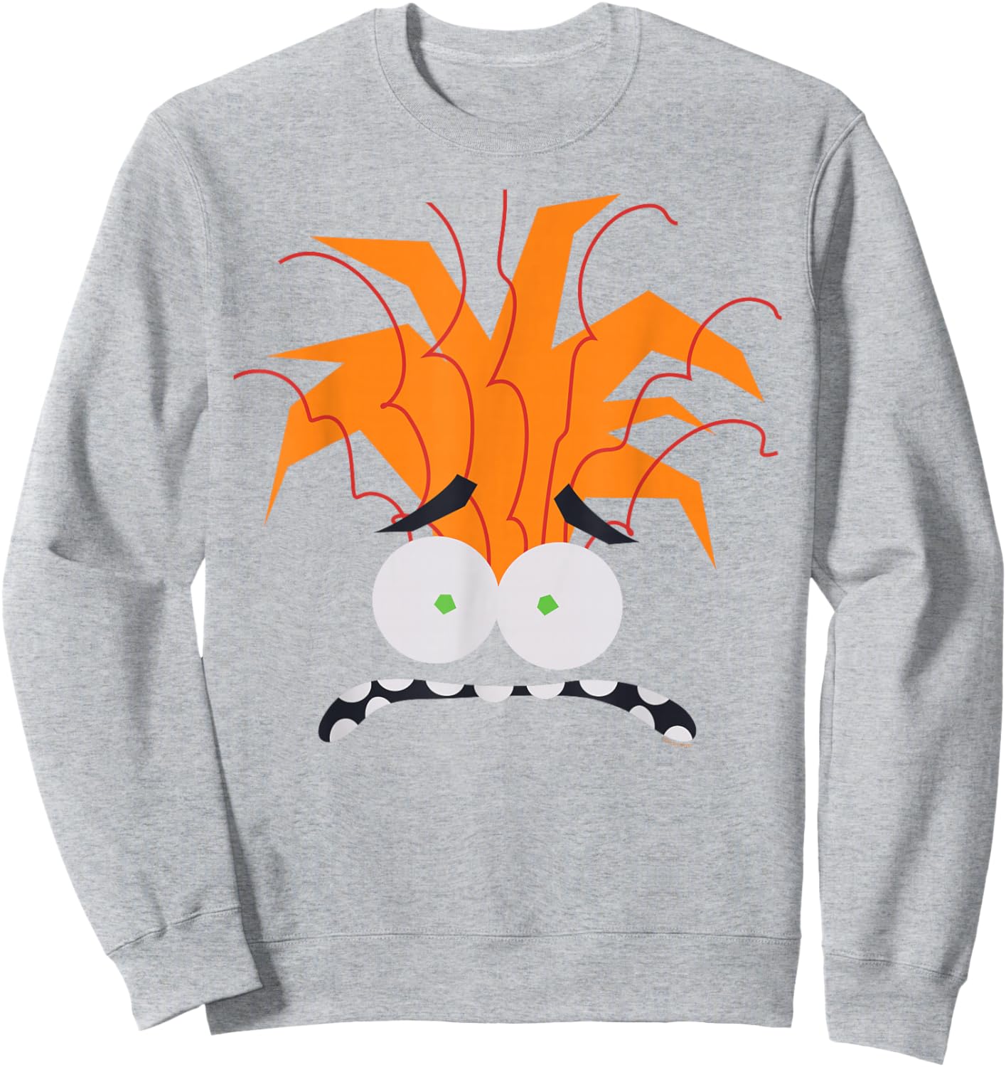 Disney and Pixar's Inside Out 2 Anxiety Costume Big Face , orange Sweatshirt - Sweatshirt | Ash
