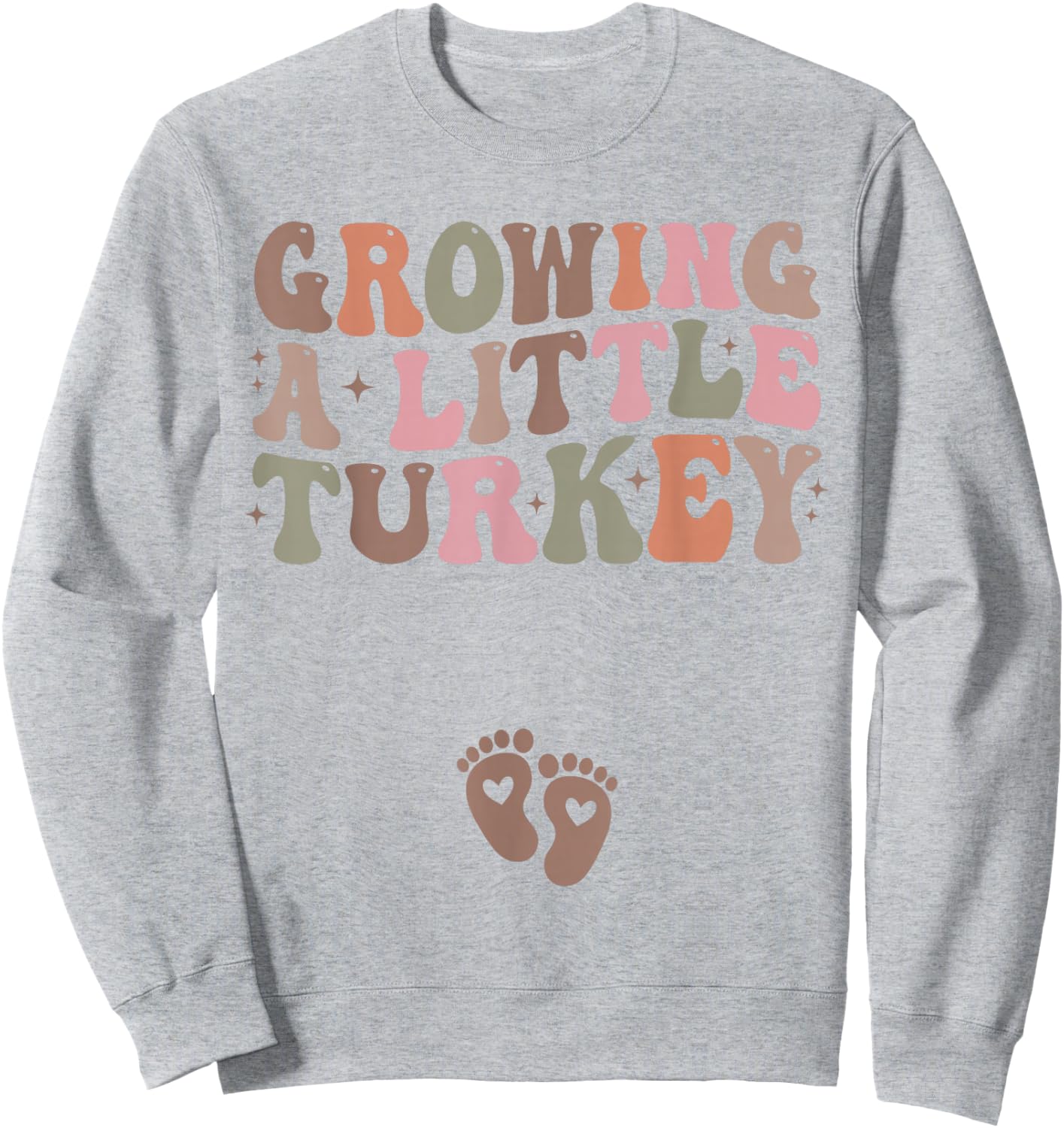 Growing a Little Turkey Thanksgiving Pregnancy Announcement Sweatshirt - Sweatshirt | Ash