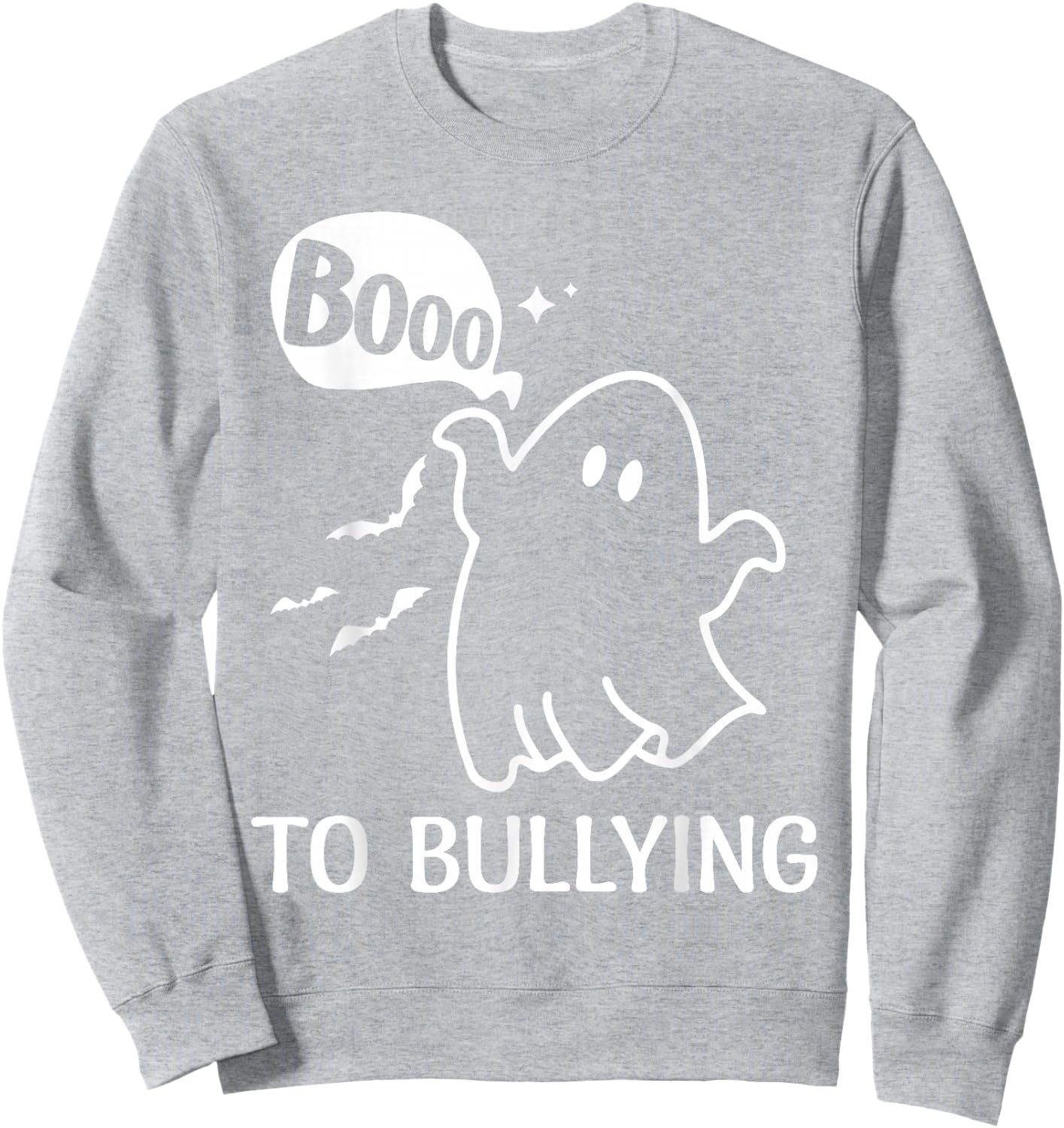 Boo To Bullying Halloween Ghost Anti Bully Unity Day Orange Sweatshirt - Sweatshirt | Ash
