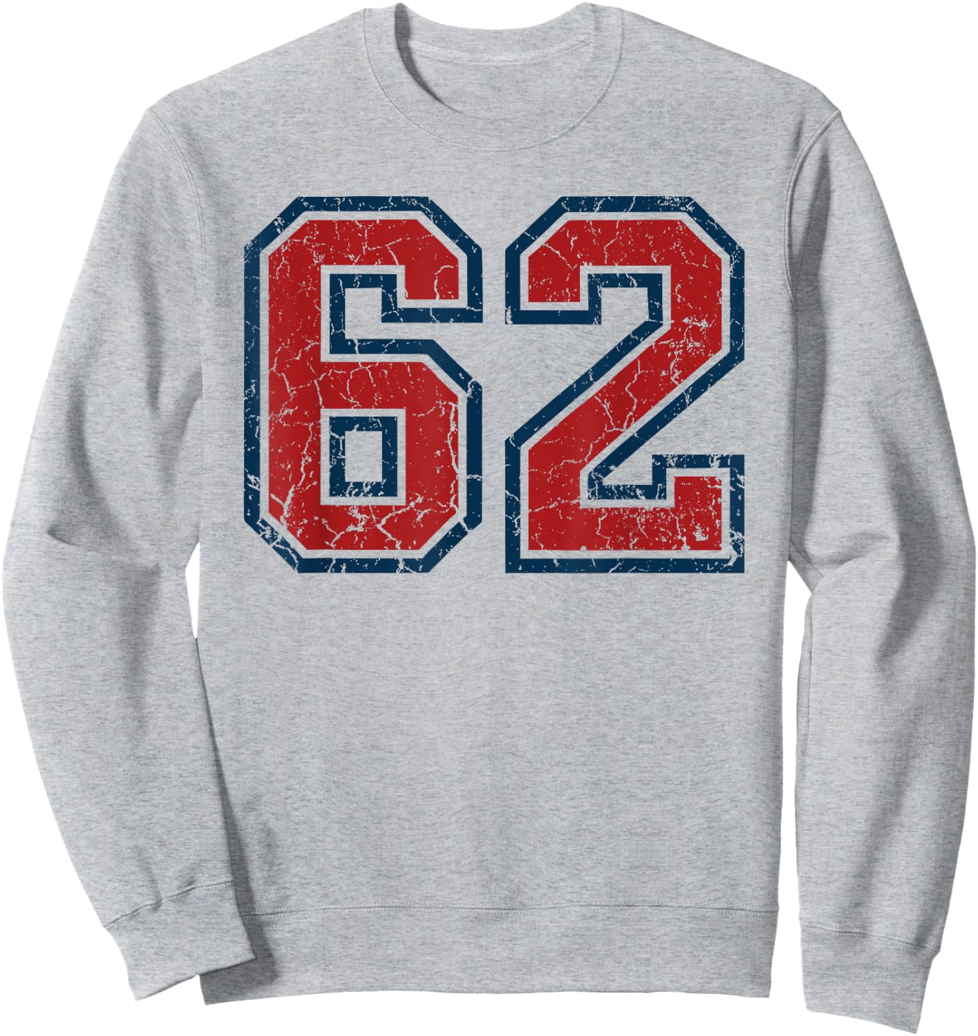 Red and Blue Sports Number 62 Jersey Uniform Player Fan Sweatshirt - Sweatshirt | Ash