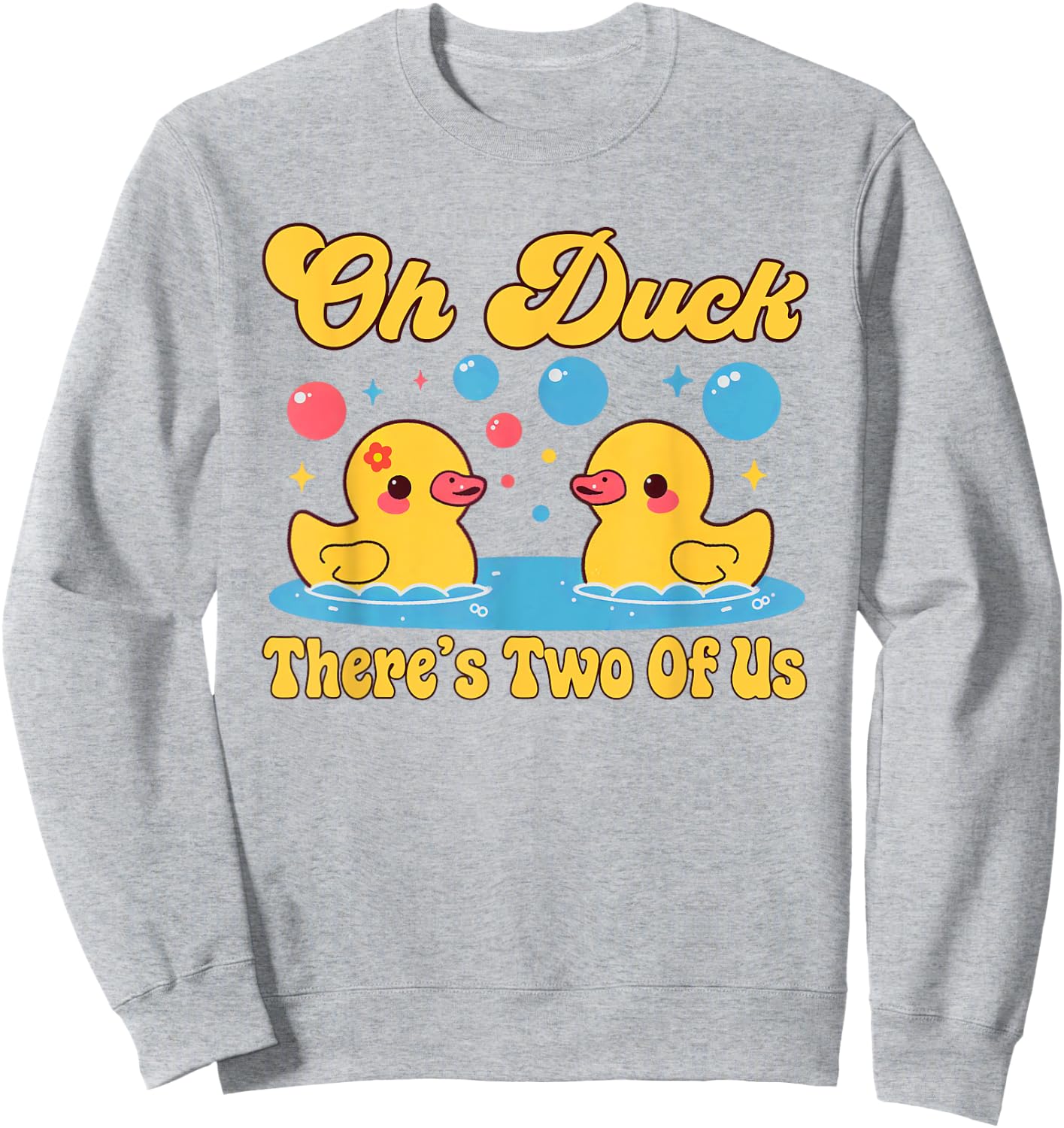 Animal Twins Oh Duck There's Two Of Us Cute Duck Sweatshirt - Sweatshirt | Ash