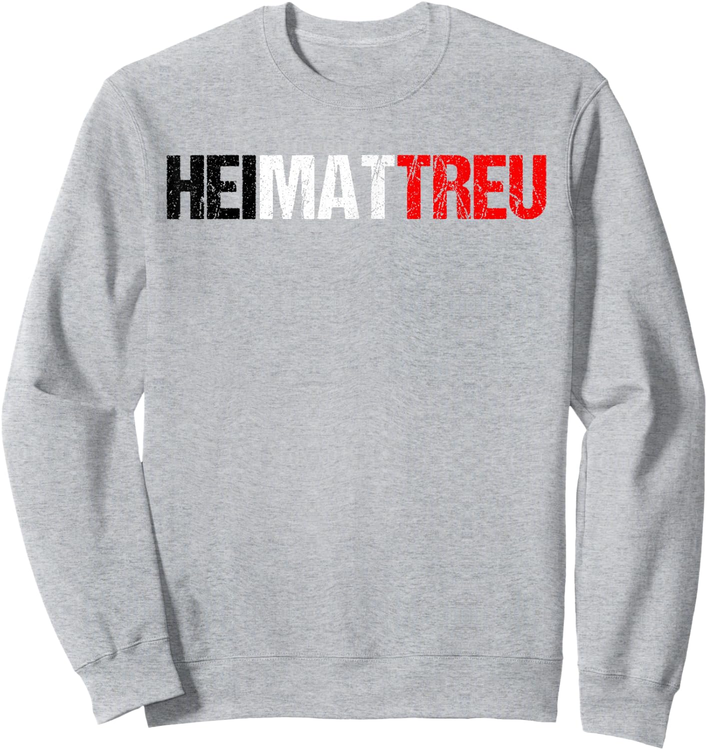 HEIMATTREU in Black / White / Red as German Lettering, gray Sweatshirt - Sweatshirt | Ash