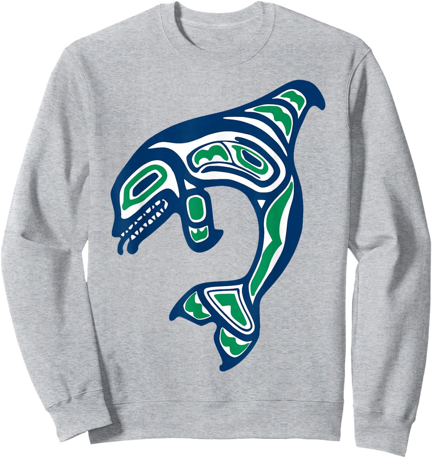 Native American Indian Orca Whale Pacific Northwest Sweatshirt - Sweatshirt | Ash