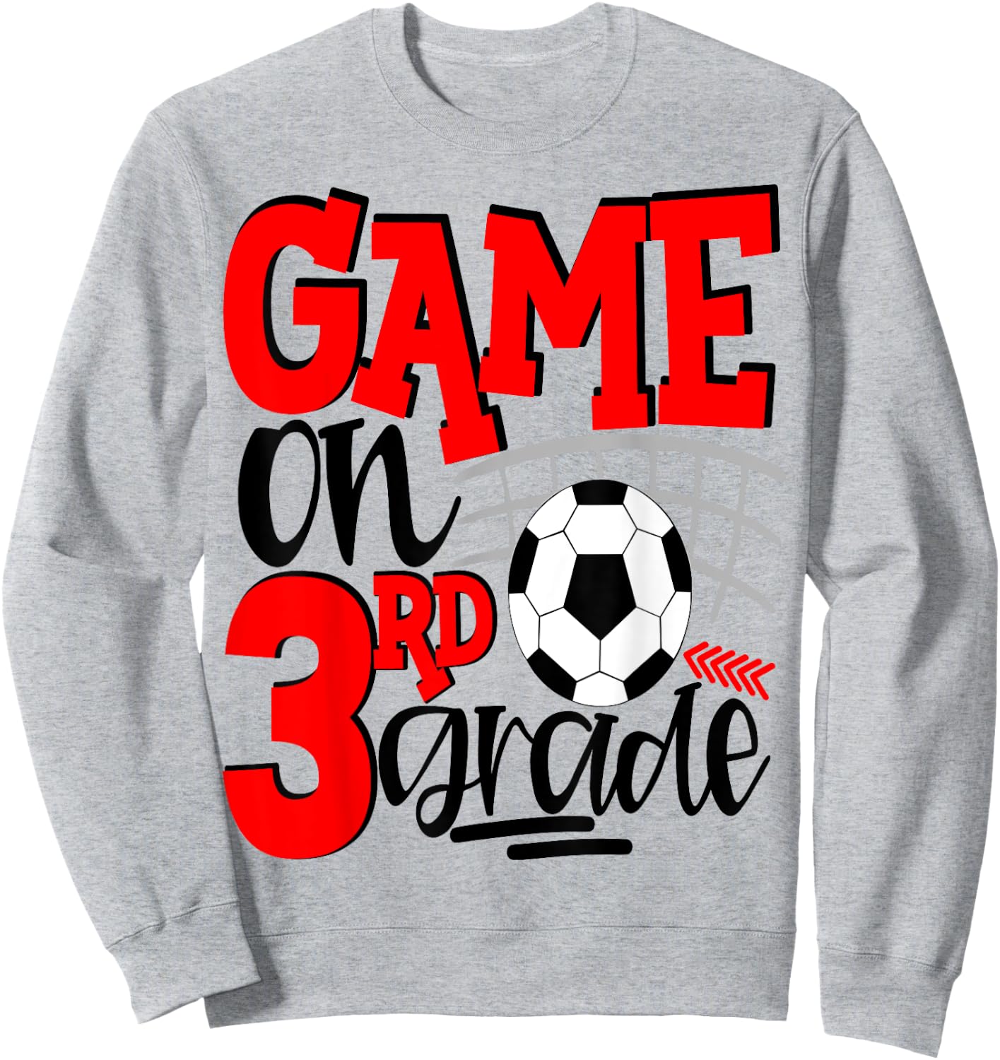 3rd Grade Soccer First Day Of School Kids Red Sweatshirt - Sweatshirt | Ash