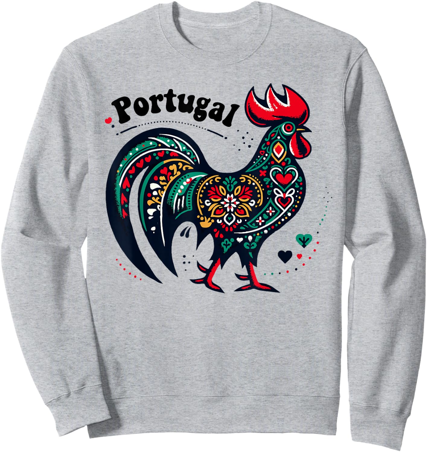 Portuguese Rooster Emblem Galo de Barcelos Sweatshirt - Sweatshirt | Ash