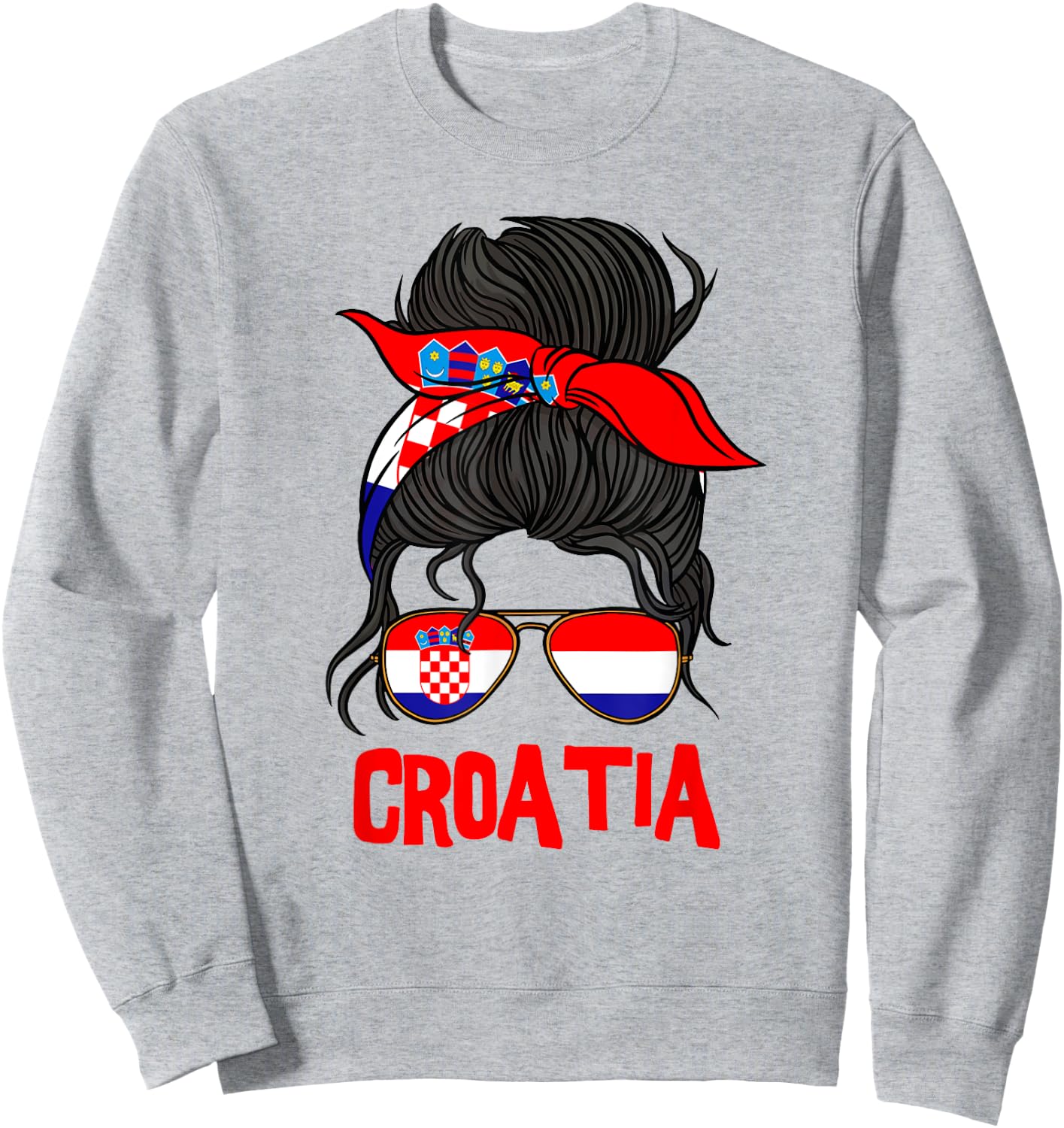 Kroatien für Mädchen Kroatische Flagge für Frauen Kroaten Sweatshirt - Sweatshirt | Ash