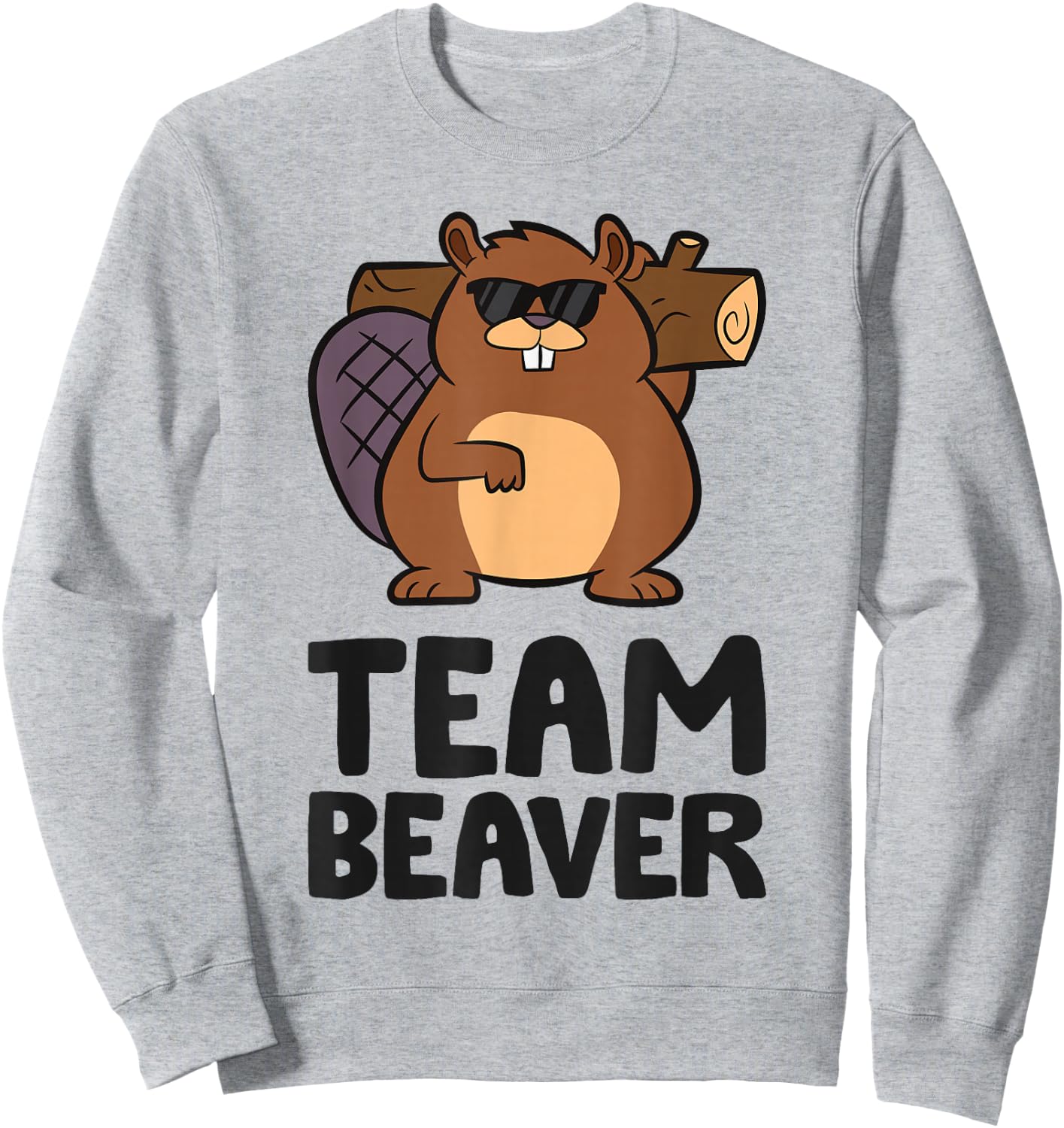 Funny Beaver Sayings And Beaver Gifts Team Beaver -Kids Kids' Casual Sweatshirt - Sweatshirt | Ash