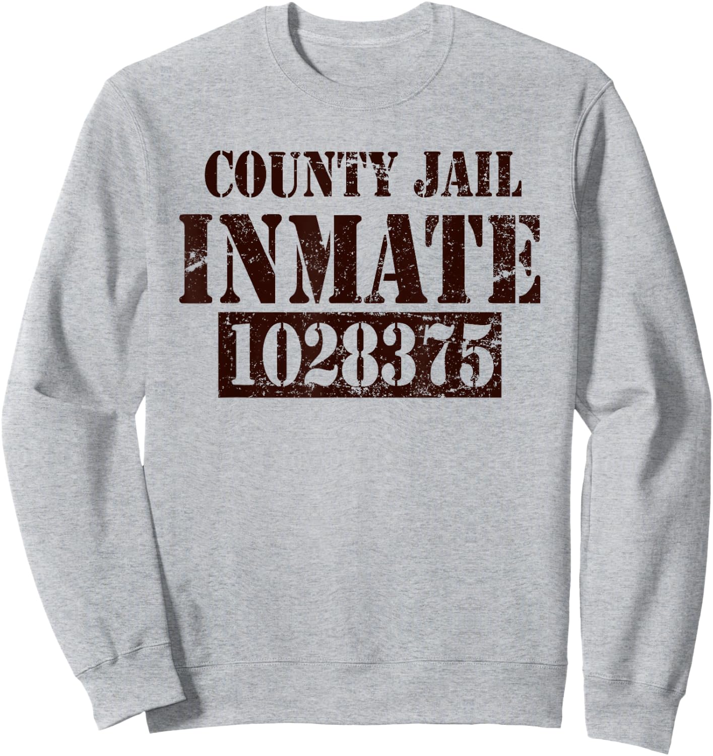 Prisoner Costume Halloween County Jail Inmate Men Women Sweatshirt - Sweatshirt | Ash