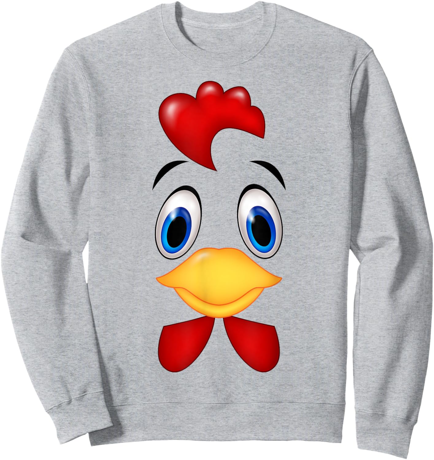 Funny Chicken Face Costume Happy Halloween Day Girls Boys Sweatshirt - Sweatshirt | Ash