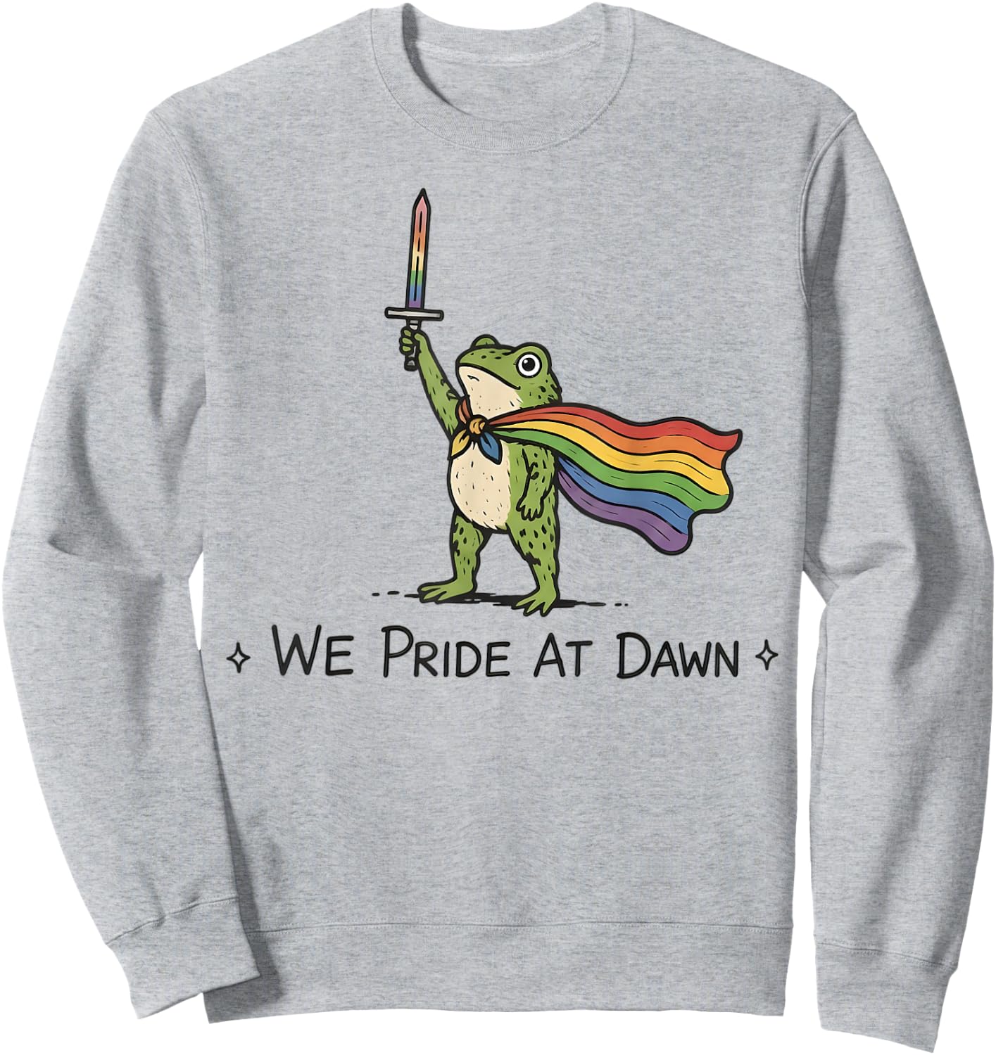 Funny Frog We Pride At Dawn Rainbow Flag LGBT Pride Month Sweatshirt - Sweatshirt | Ash