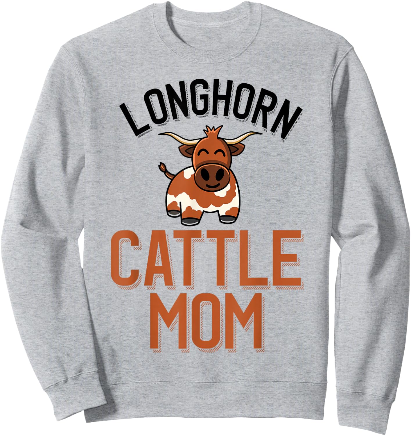 Longhorn Cattle Mom Cute Longhorn Cow Mom Sweatshirt - Sweatshirt | Ash