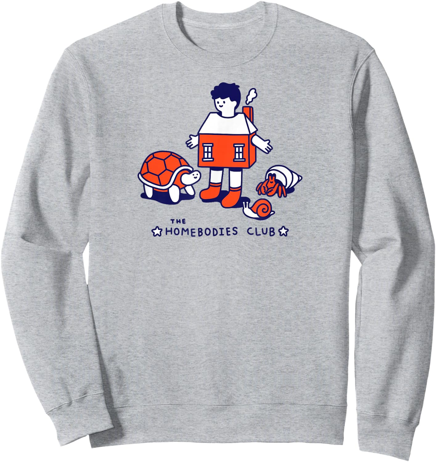 Threadless Obinsun The Homebodies Club Graphic Sweatshirt - Sweatshirt | Ash