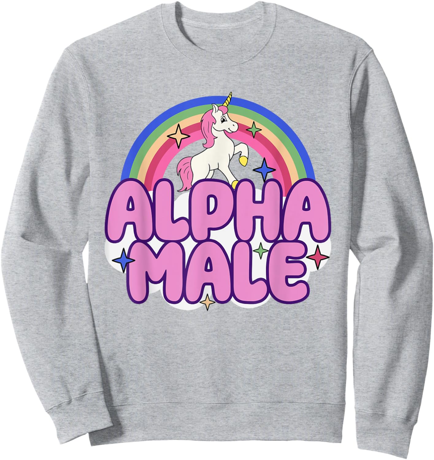 Ironic Male Alpha Unicorn Funny Sarcastic Funny Meme , blue Sweatshirt - Sweatshirt | Ash