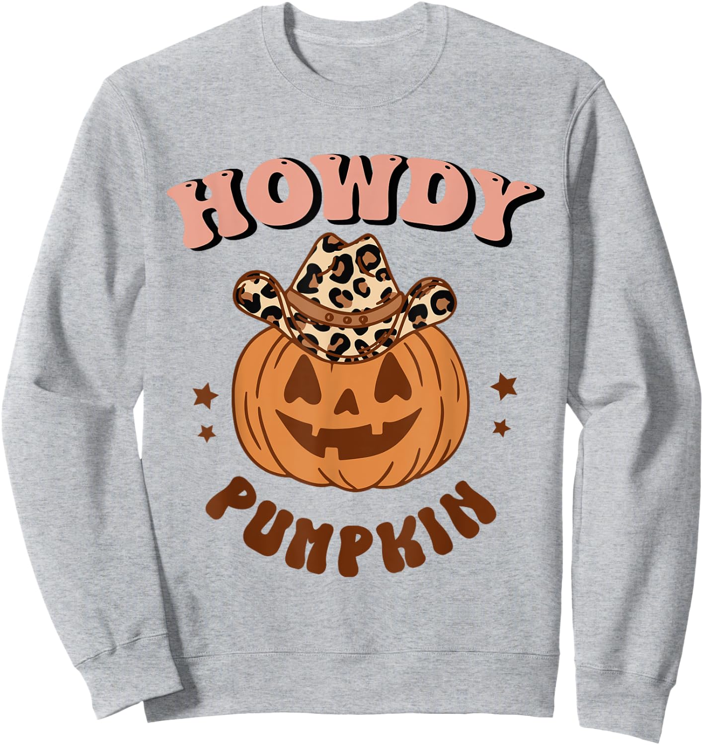 Howdy Pumpkin Leopard Rodeo Western Fall Southern Halloween Sweatshirt - Sweatshirt | Ash
