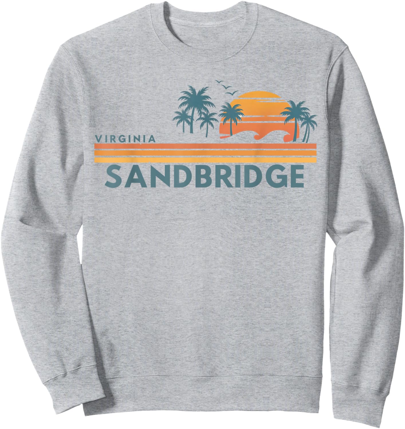 Sandbridge Beach Virginia Summer Vacation Vintage 70's Sweatshirt - Sweatshirt | Ash