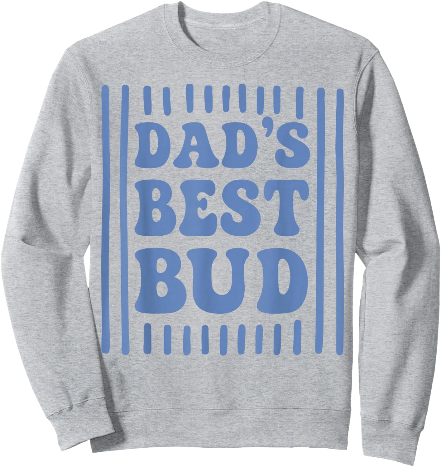 Striped Dad's Best Bud Boys Youth Kids Father's Day Sweatshirt - Sweatshirt | Ash