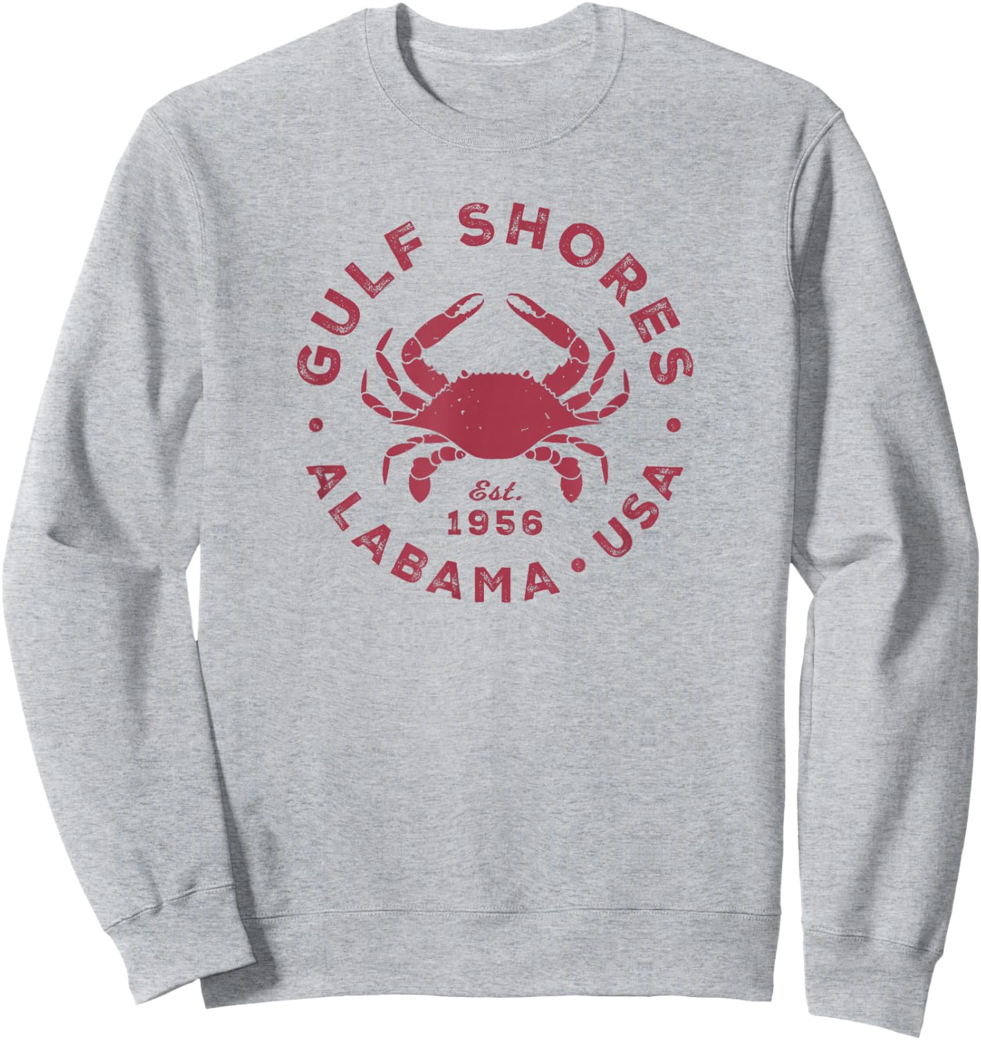 Gulf Shores Alabama Vintage Blue Crab Vacation Souvenir Sweatshirt - Sweatshirt | Ash