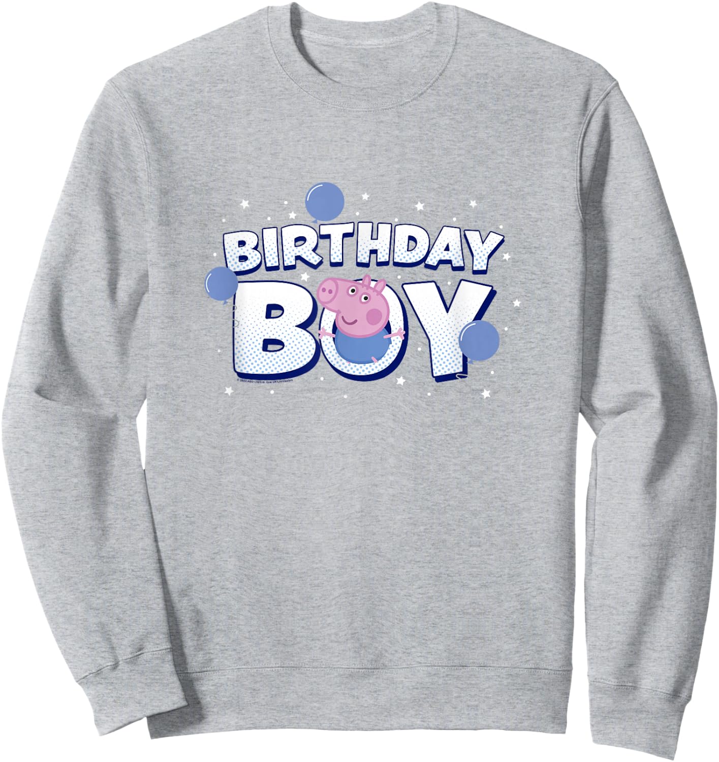 Peppa Pig George Birthday Boy Holiday Balloon Logo Sweatshirt - Sweatshirt | Ash