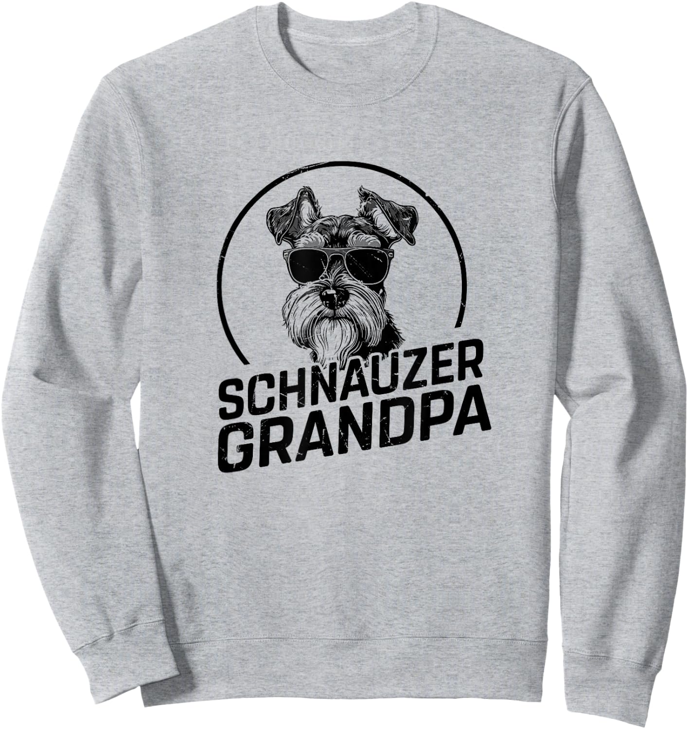 Schnauzer Dog Grandpa Grand Paw Dog Owner Gifts Men Father Sweatshirt - Sweatshirt | Ash