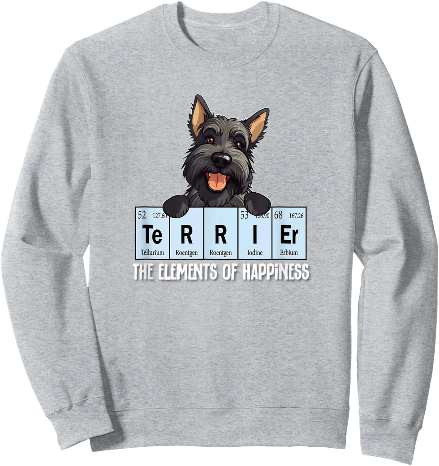 Cute Girls Elements Happiness Scottish Terrier Lover Sweatshirt - Sweatshirt | Ash