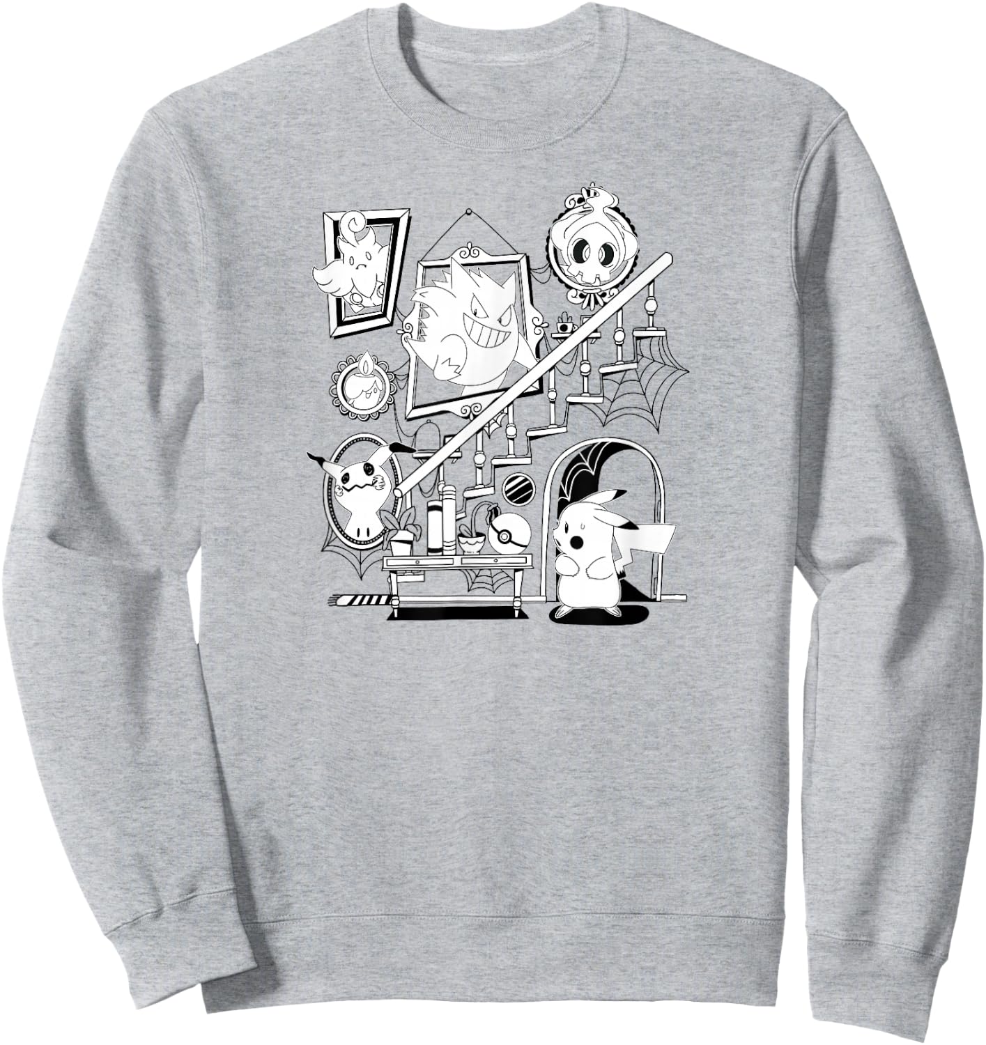 Pokémon - Halloween Orange Gengar Mimikyu Duskull Litwick Sweatshirt - Sweatshirt | Ash
