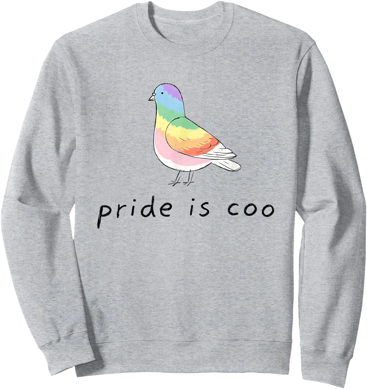Pride is Coo Pigeon LGBTQ Gay Pride Month Ally Rainbow Bird Sweatshirt - Sweatshirt | Ash
