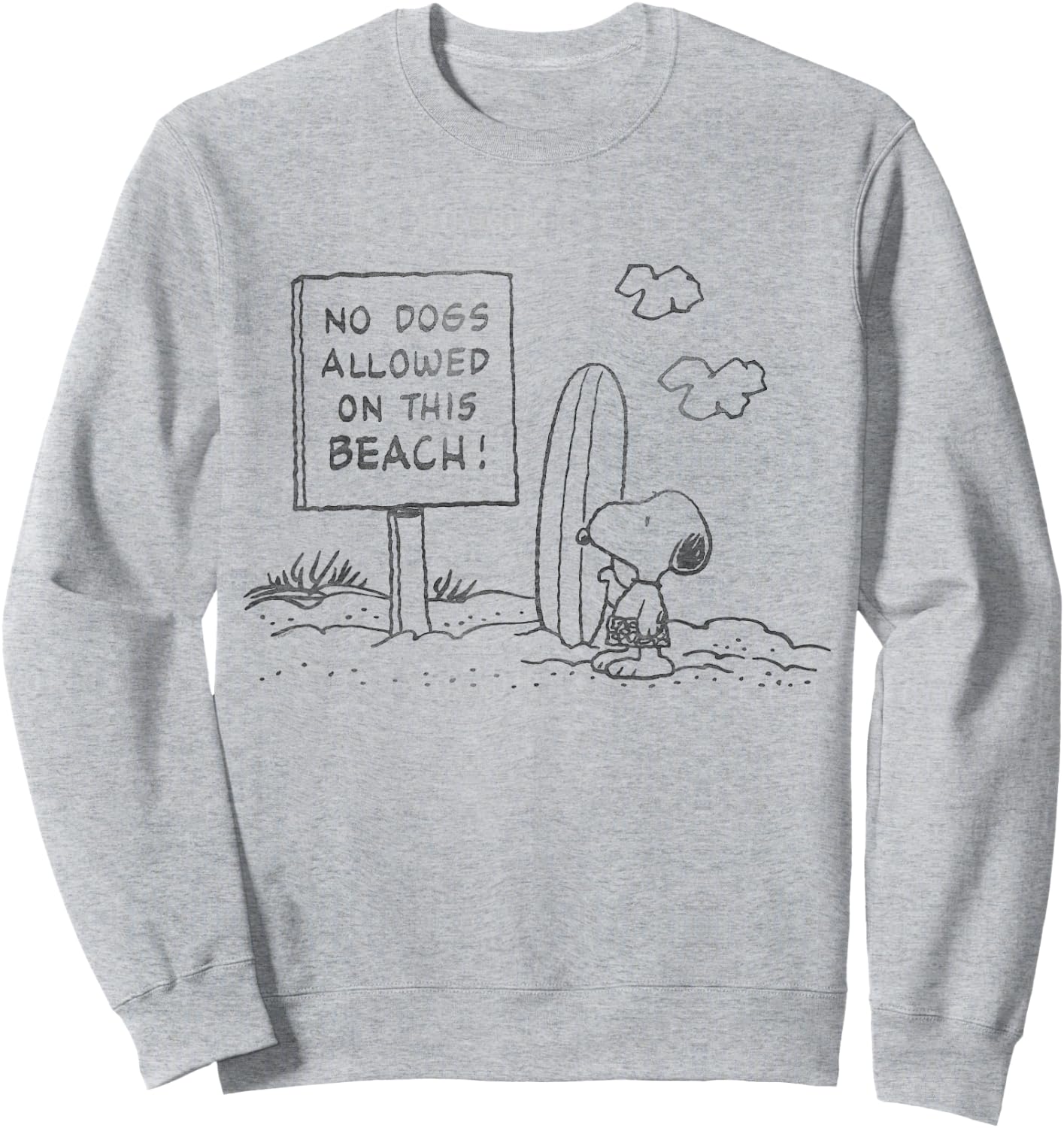 Peanuts Snoopy No Dogs Allowed On This Beach Sweatshirt - Sweatshirt | Ash
