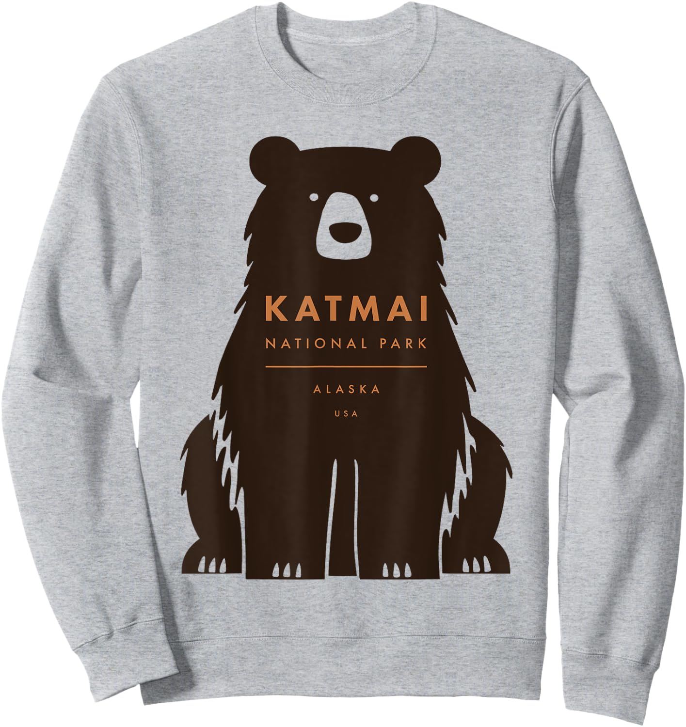 Katmai National Park Alaska Retro Vintage Bear Sweatshirt - Sweatshirt | Ash