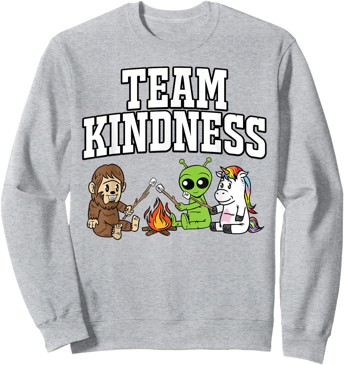 Team Kindness Shirt - Alien Unicorn Teacher Gifts Women Kids Sweatshirt - Sweatshirt | Ash