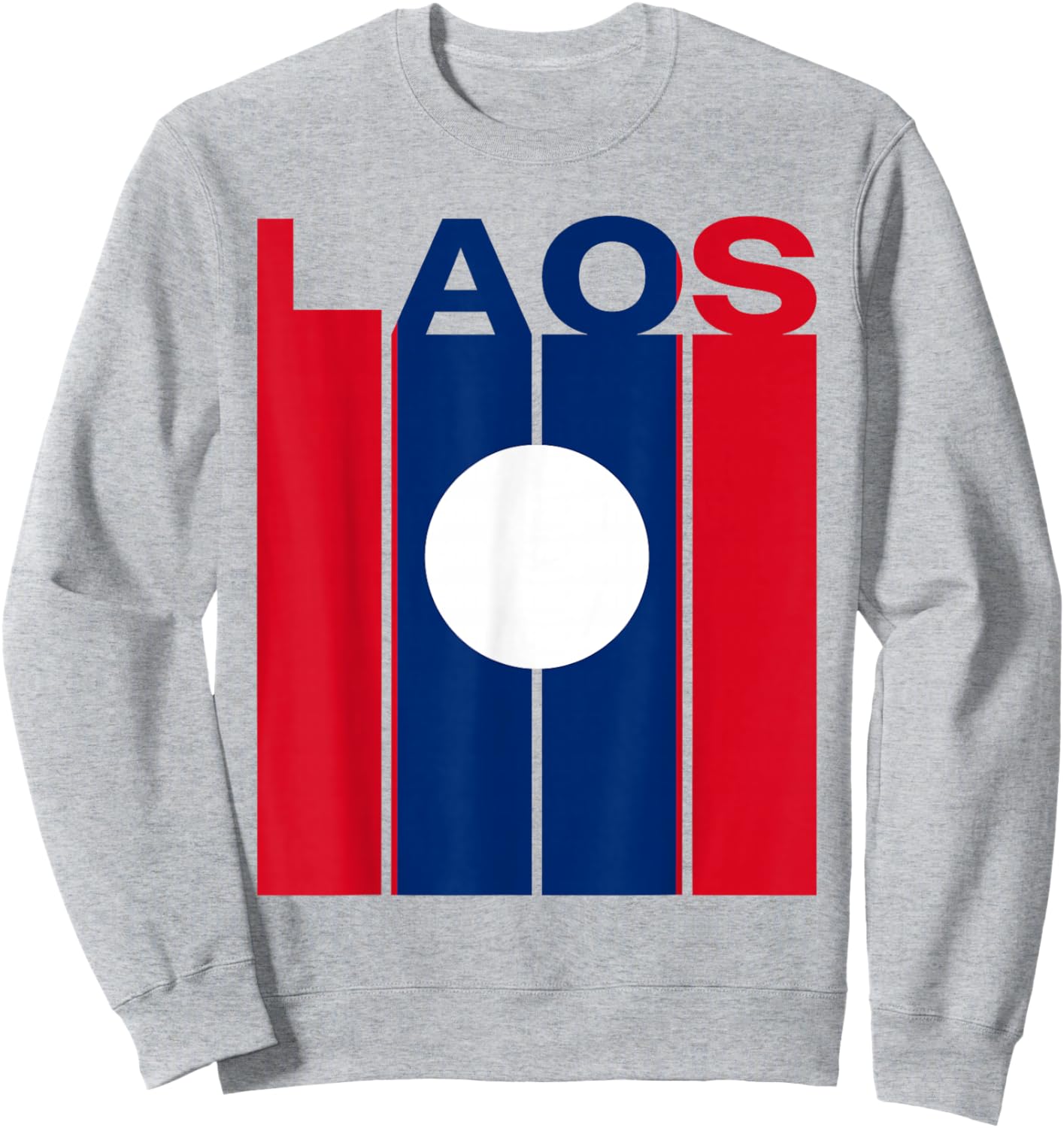 Laos Flag Sweatshirt - Sweatshirt | Ash