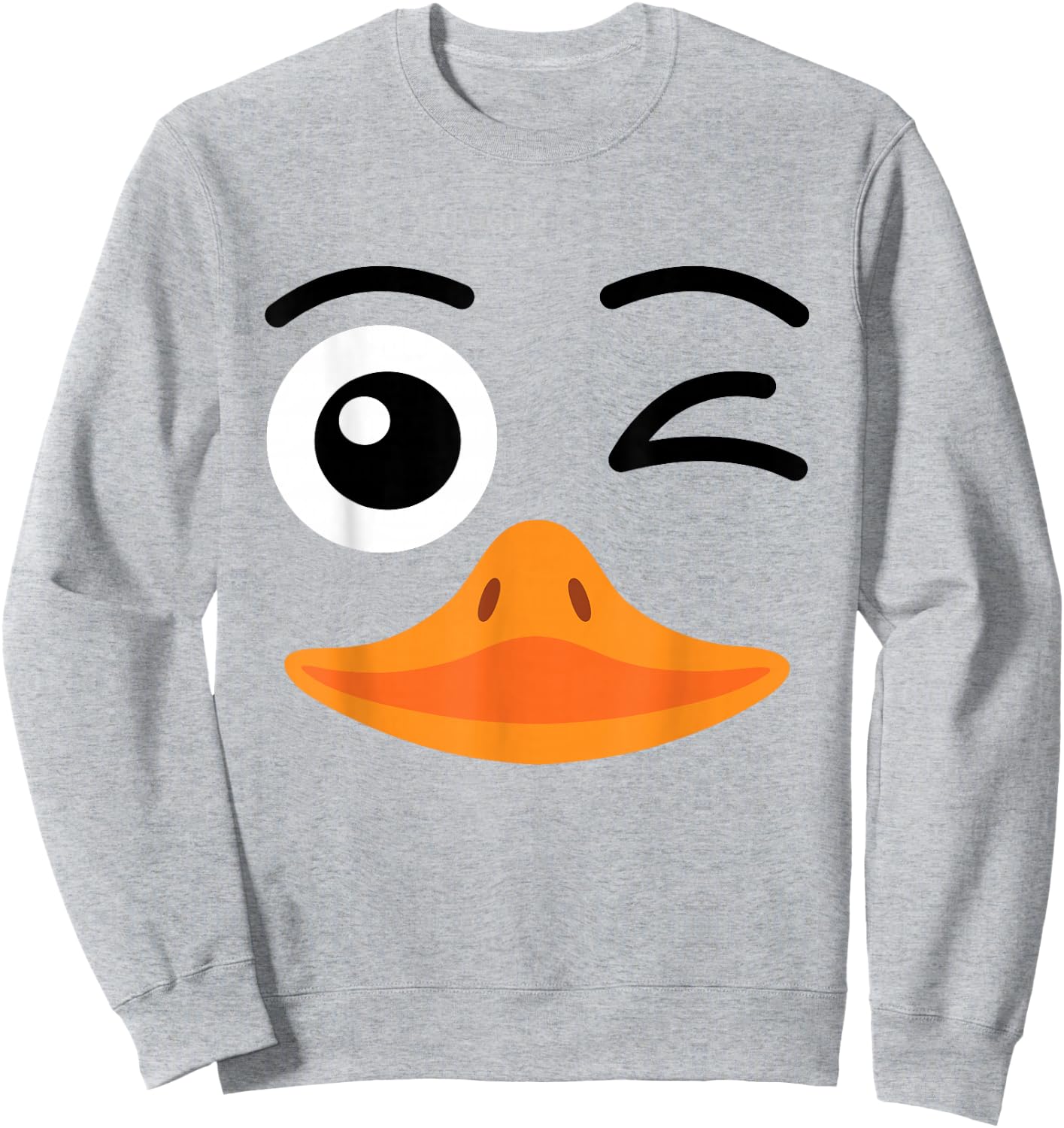 Funny lazy easy duck face costume for DIY halloween party Sweatshirt - Sweatshirt | Ash