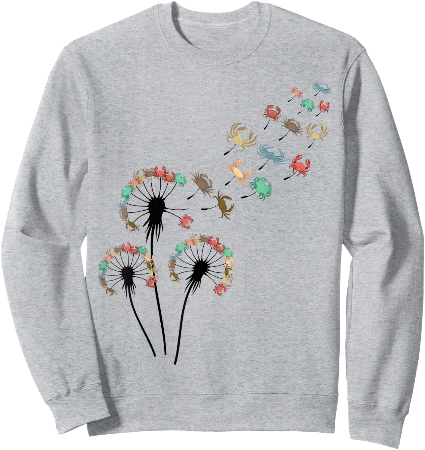 Flower Dandelion Crabs Stuff for Crab Lover | Crab Sweatshirt - Sweatshirt | Ash