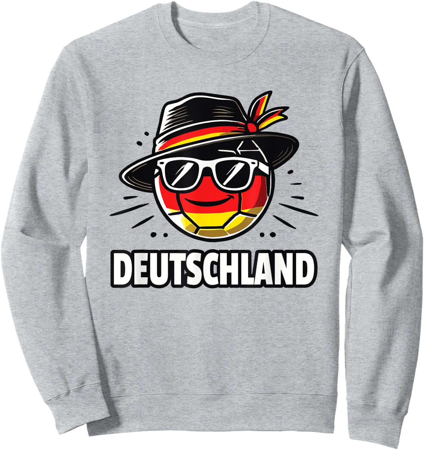 Fußball mit Deutschland Flagge lustiger Ball Fan Sweatshirt - Sweatshirt | Ash