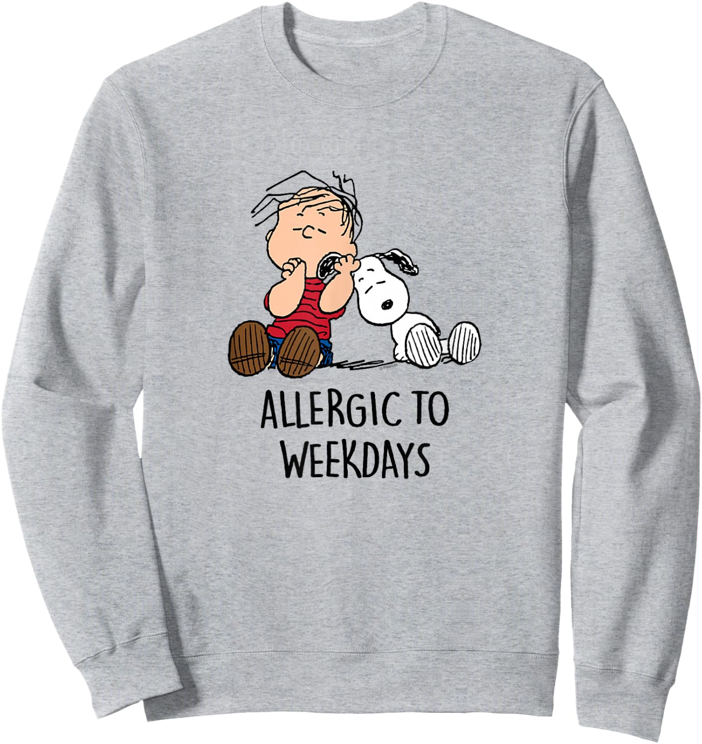 Peanuts - Linus & Snoopy - Allergic to Weekdays Sweatshirt - Sweatshirt | Ash